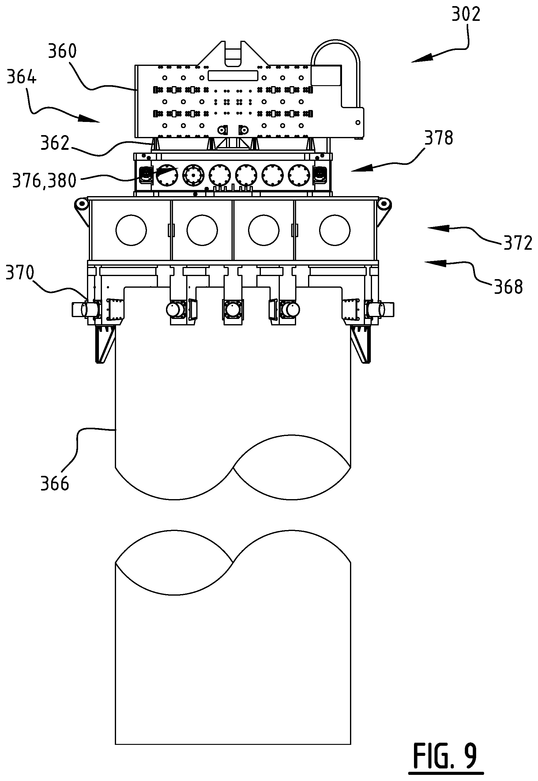 Patent US12618214 Figure 8 – Vibration device and method for inserting into the ground or removing from the ground a foundation element with electric motor