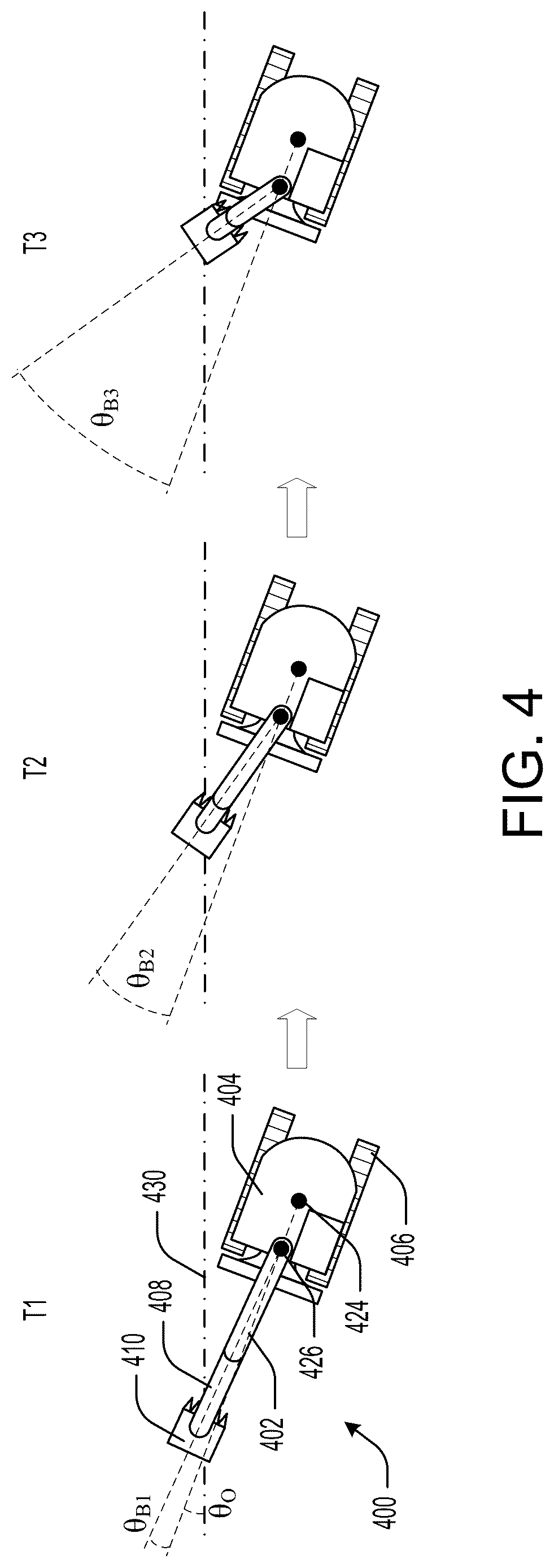 Patent US12618222 Figure 4 – Auto swing control to an alignment for swing boom machines