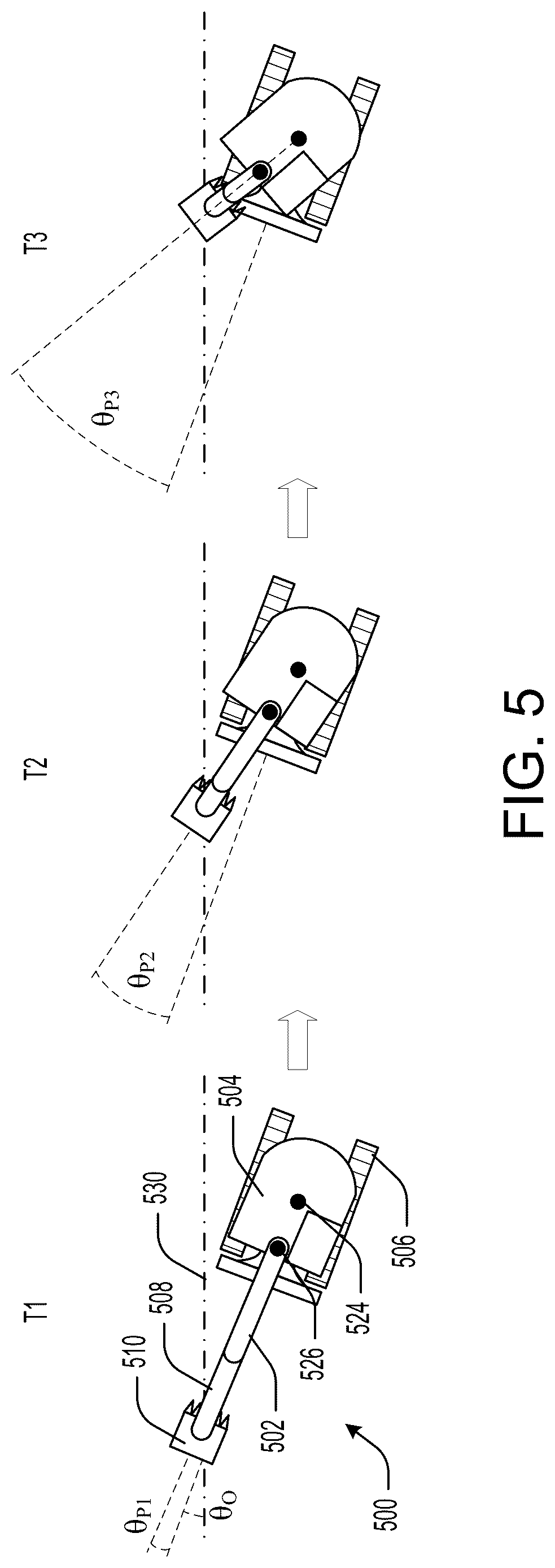 Patent US12618222 Figure 5 – Auto swing control to an alignment for swing boom machines