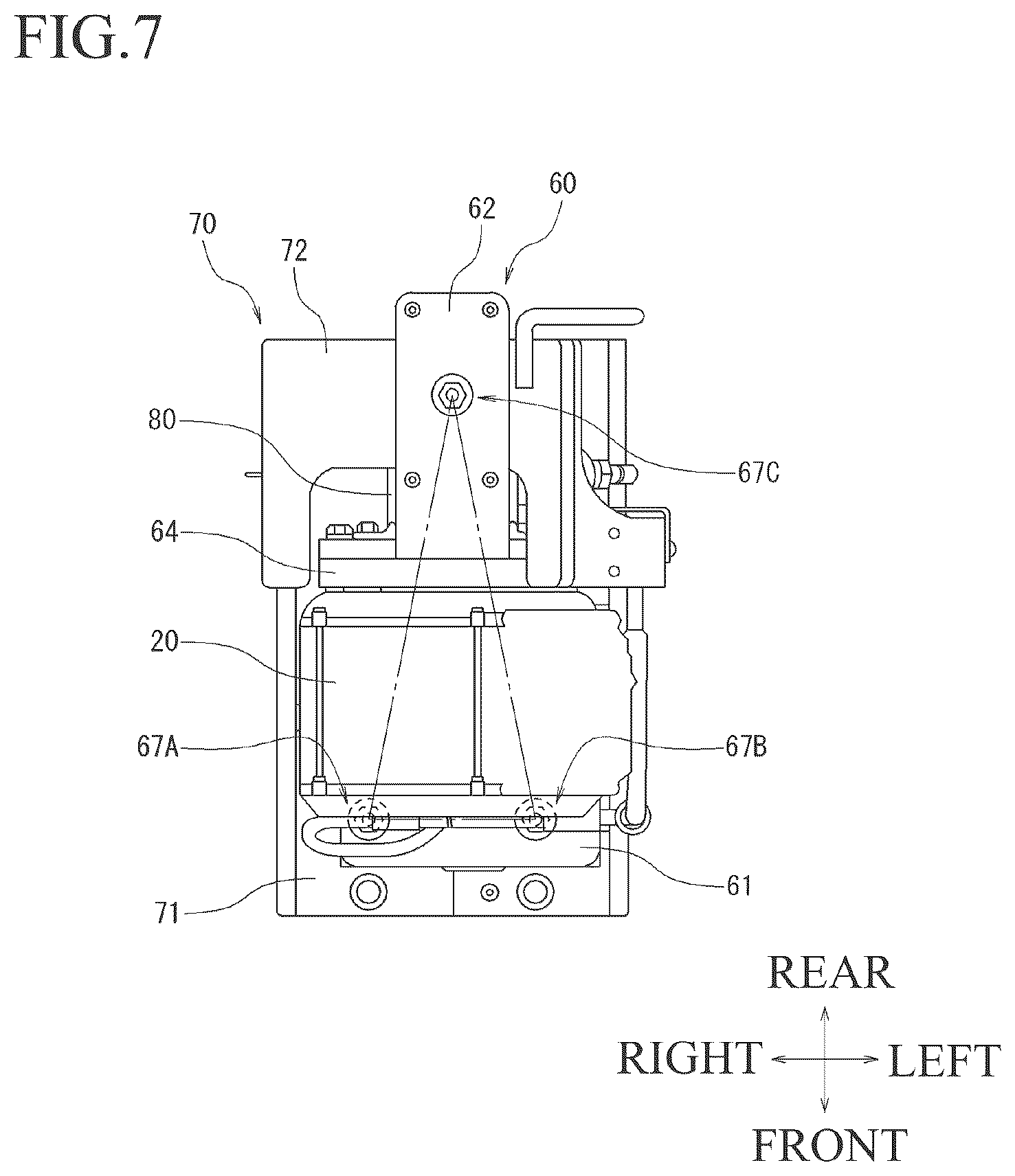 Patent US12618225 Figure 7 – Working vehicle