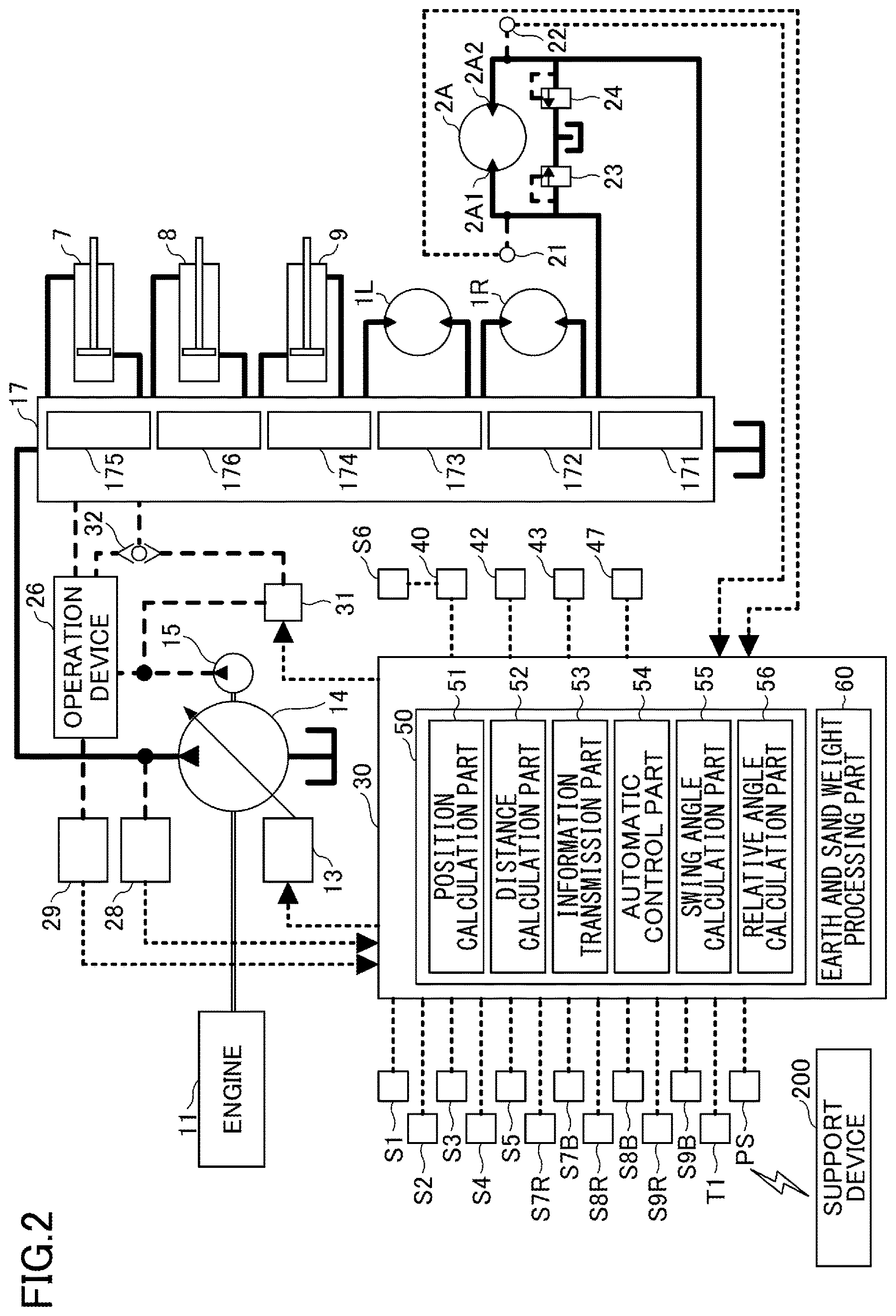 Patent US12618226 Figure 2 – Display device for shovel, shovel, and assist device for shovel