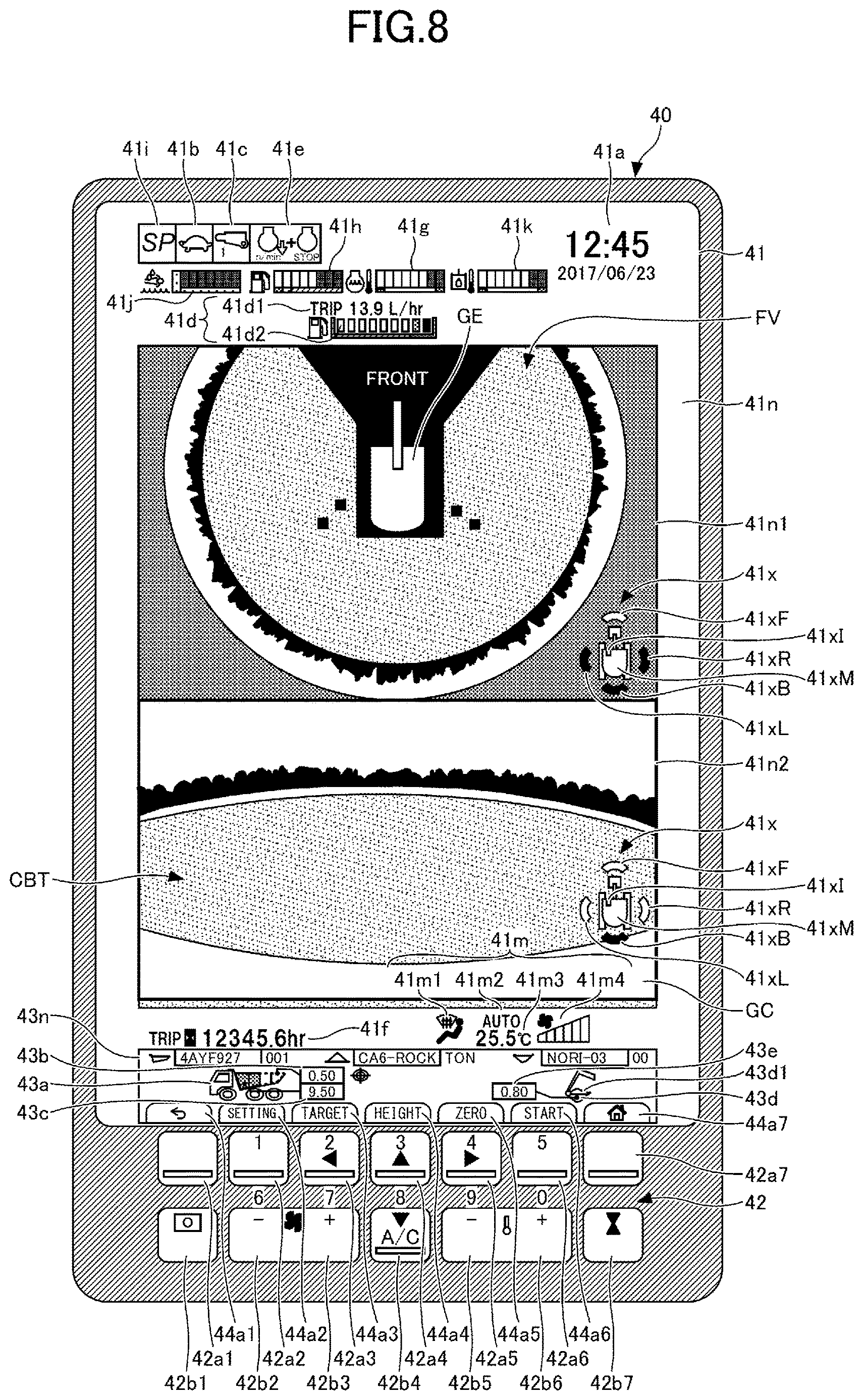 Patent US12618226 Figure 11 – Display device for shovel, shovel, and assist device for shovel