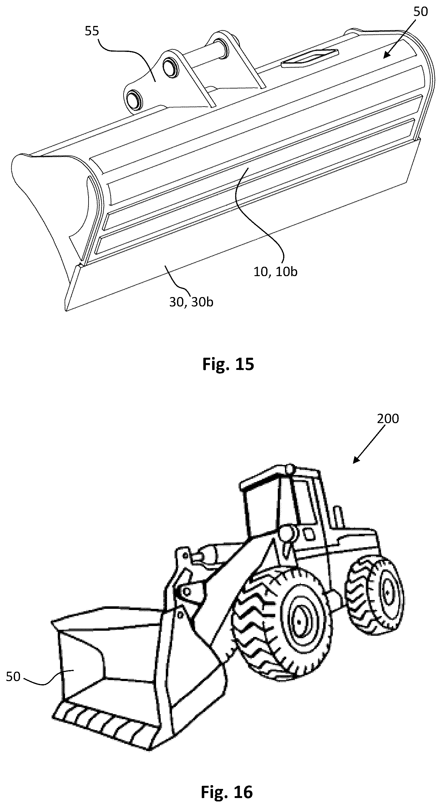 Patent US12618230 Figure 8 – Retention system for a wear part for a bucket for an earth moving machine