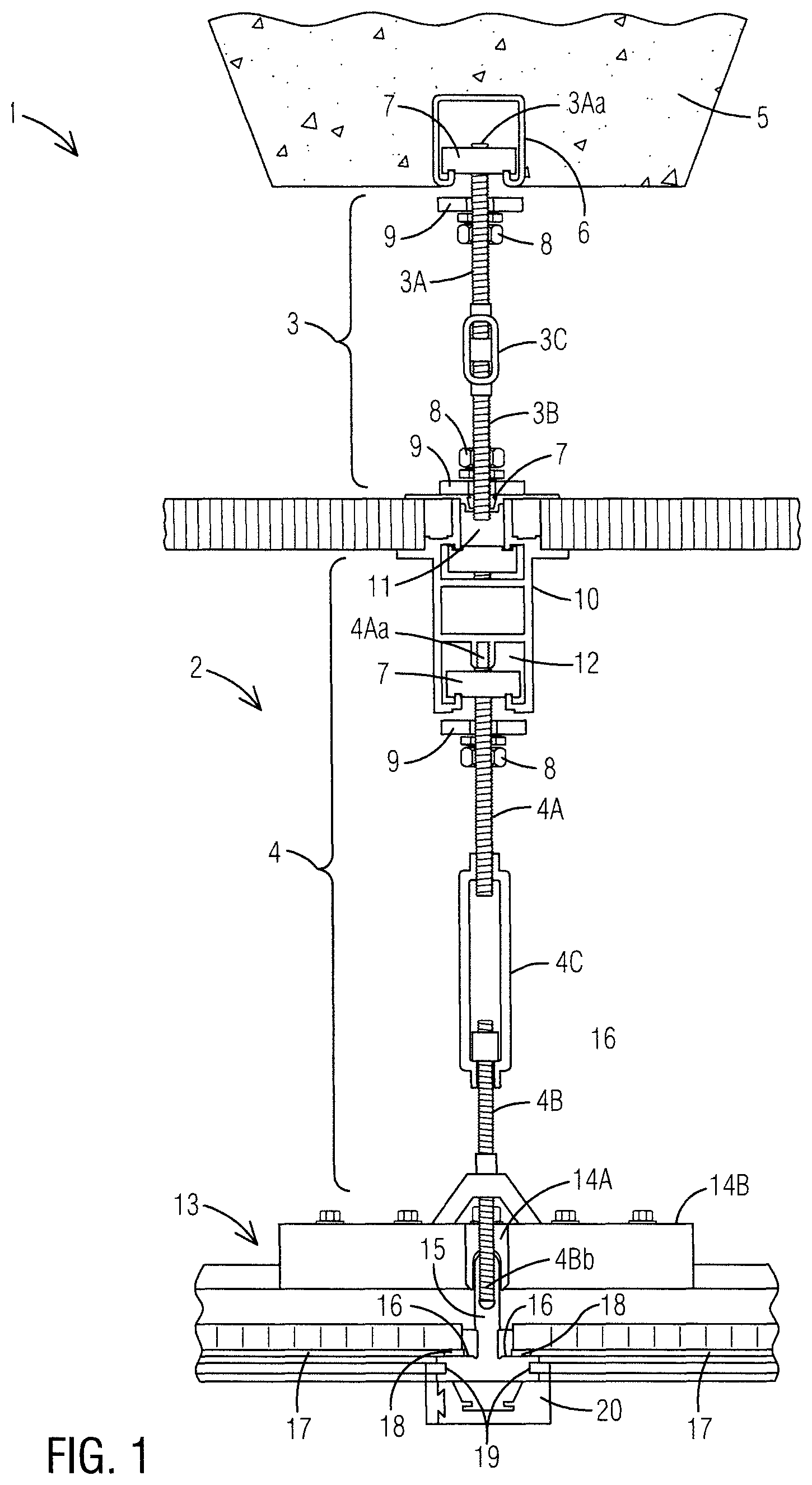 Patent US12618238 — Ceiling system for cleanrooms — Figure 1
