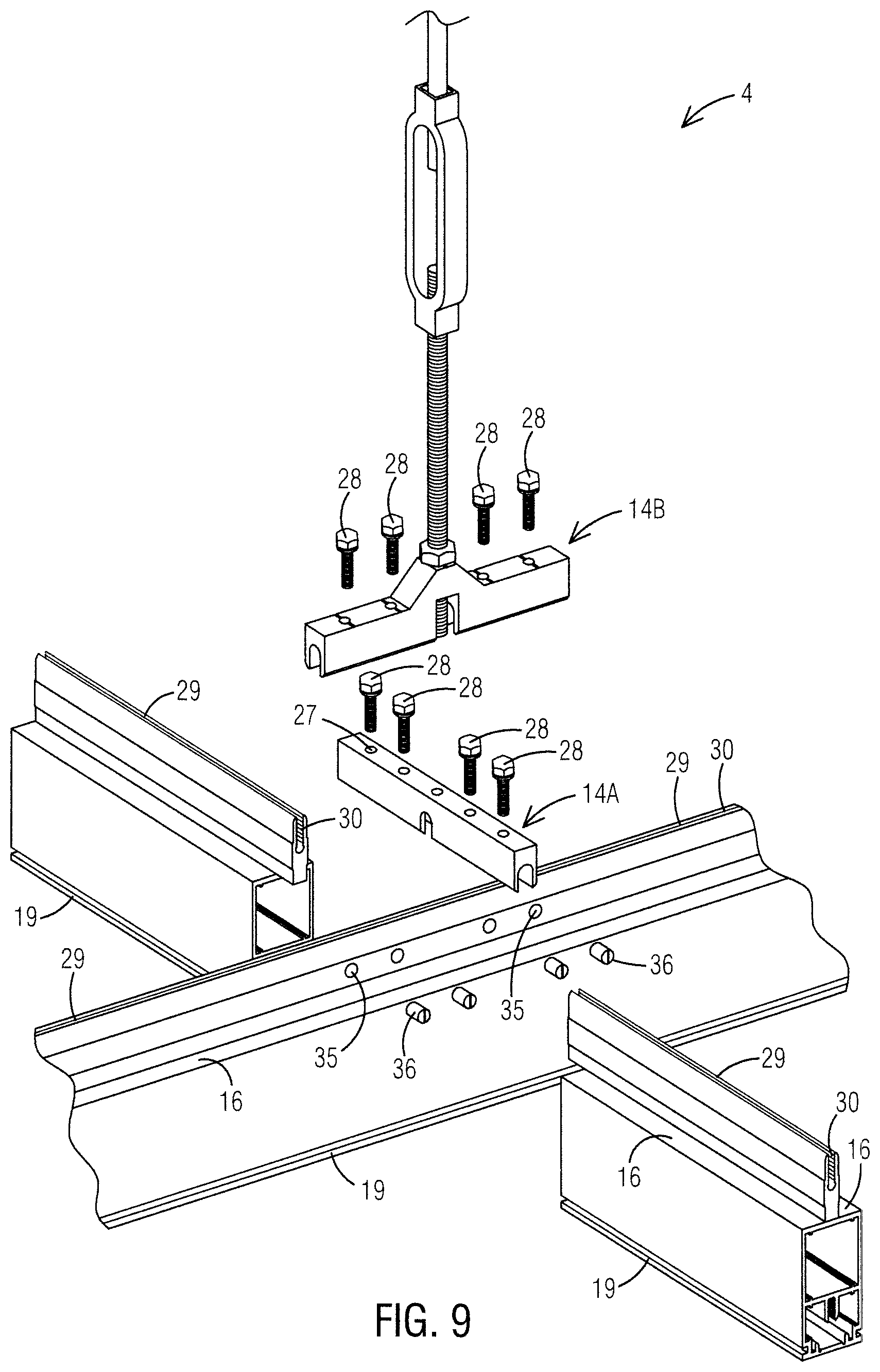 Patent US12618238 Figure 5 – Ceiling system for cleanrooms