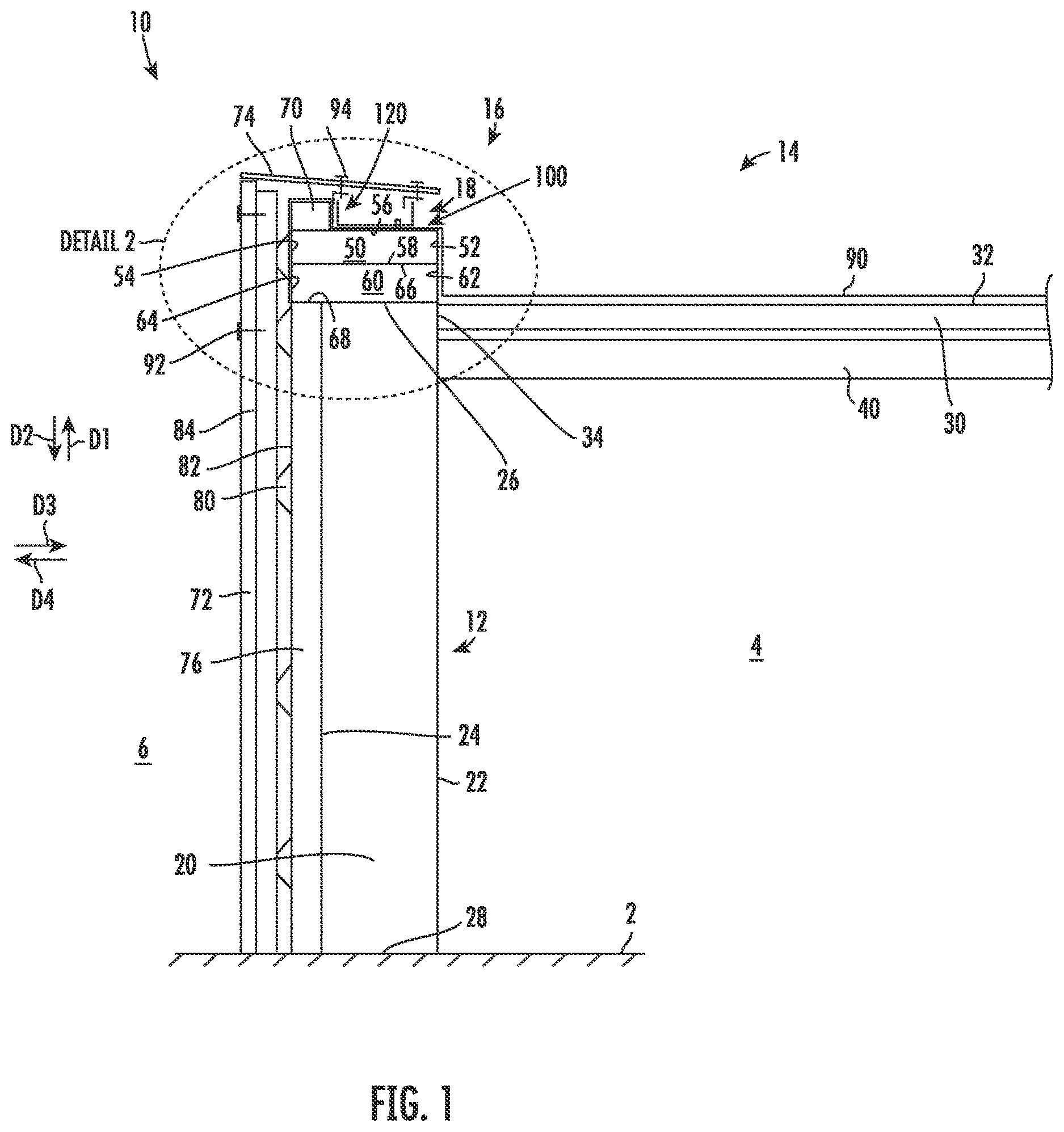 Patent US12618240 — Roof façade assembly and sealable bracket assembly for mounting the same — Figure 1