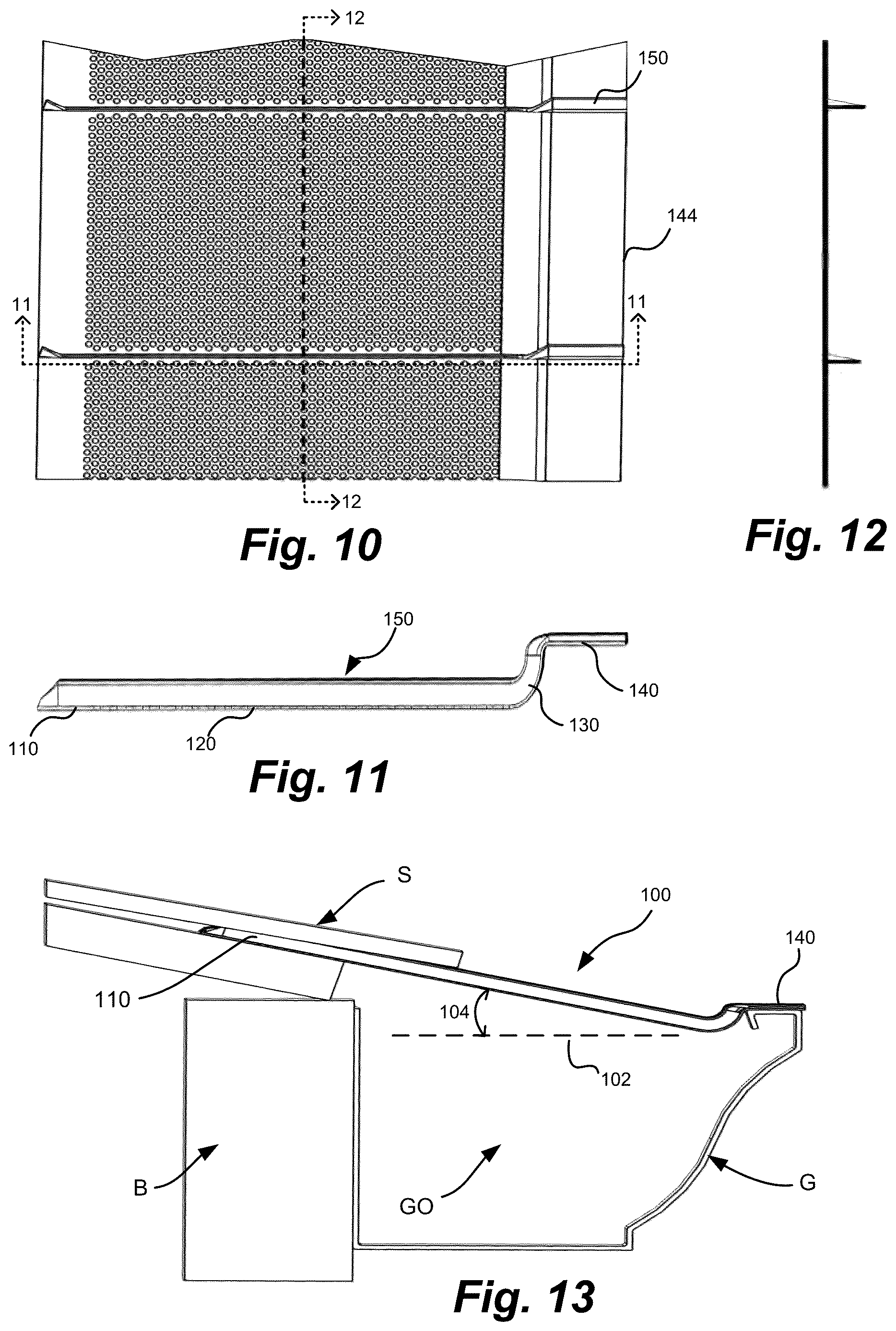 Patent US12618241 Figure 6 – Single piece gutter guard with truss