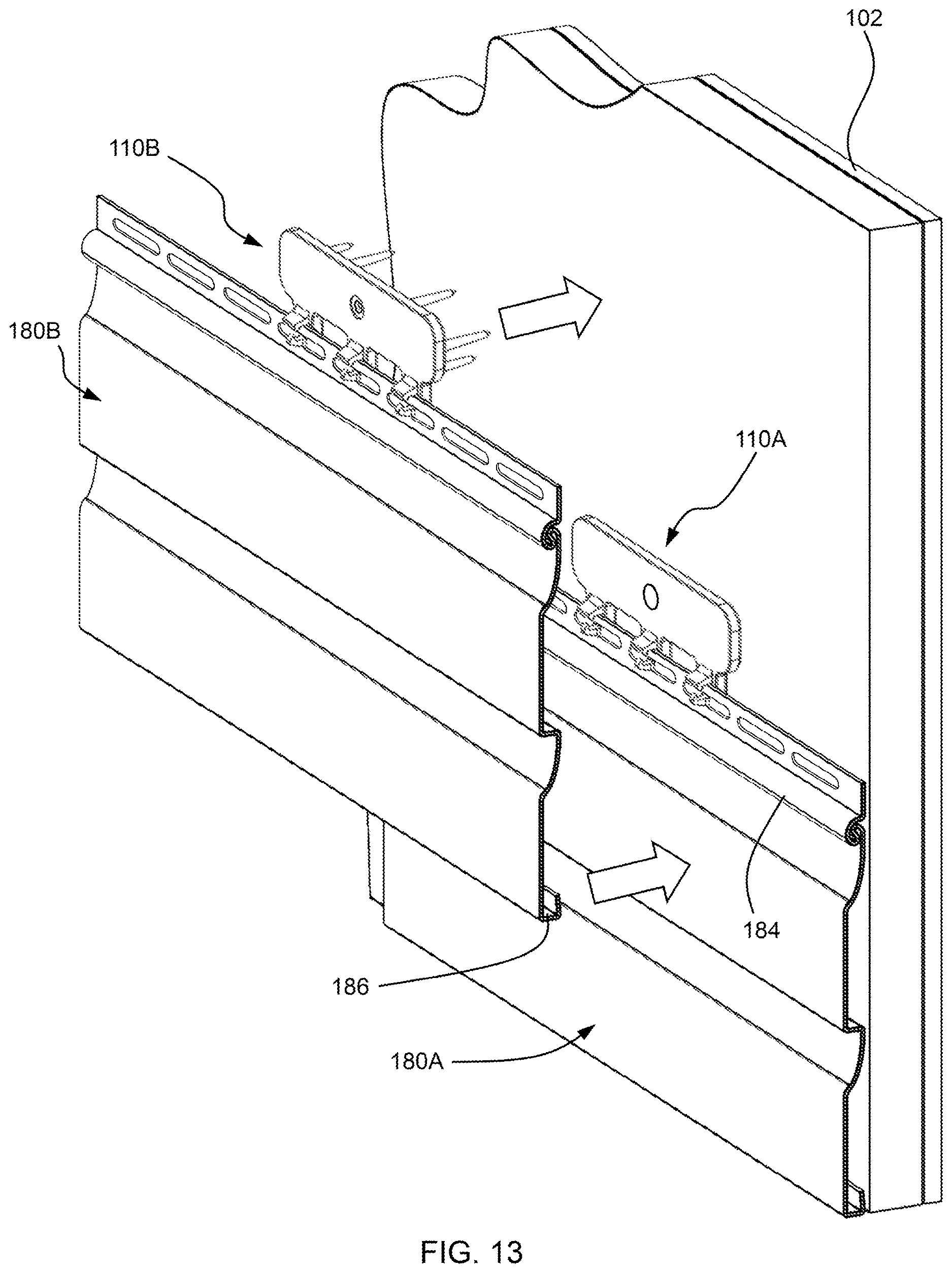 Patent US12618243 Figure 11 – Siding attachment accessory and siding system