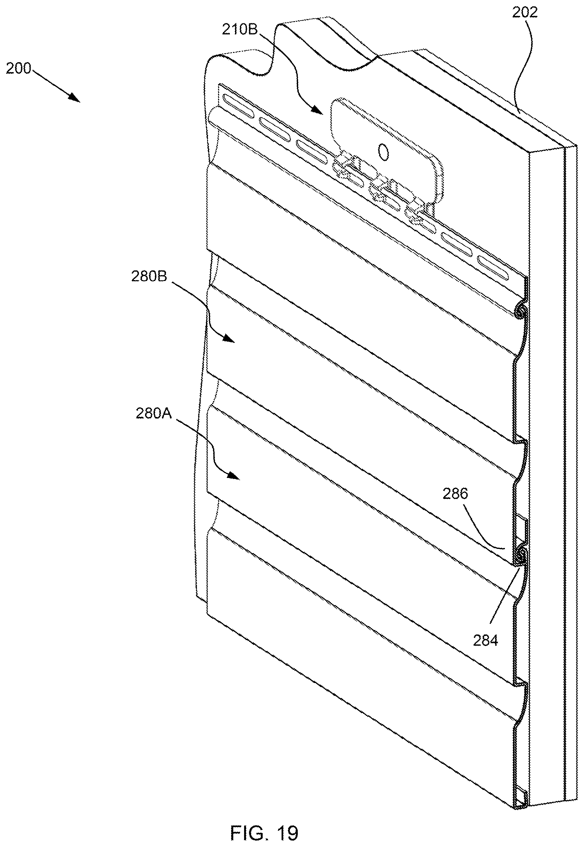 Patent US12618243 Figure 17 – Siding attachment accessory and siding system