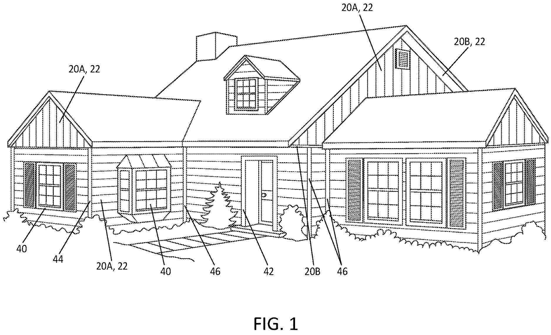 Patent US12618246 Figure 1 – Exterior trim system