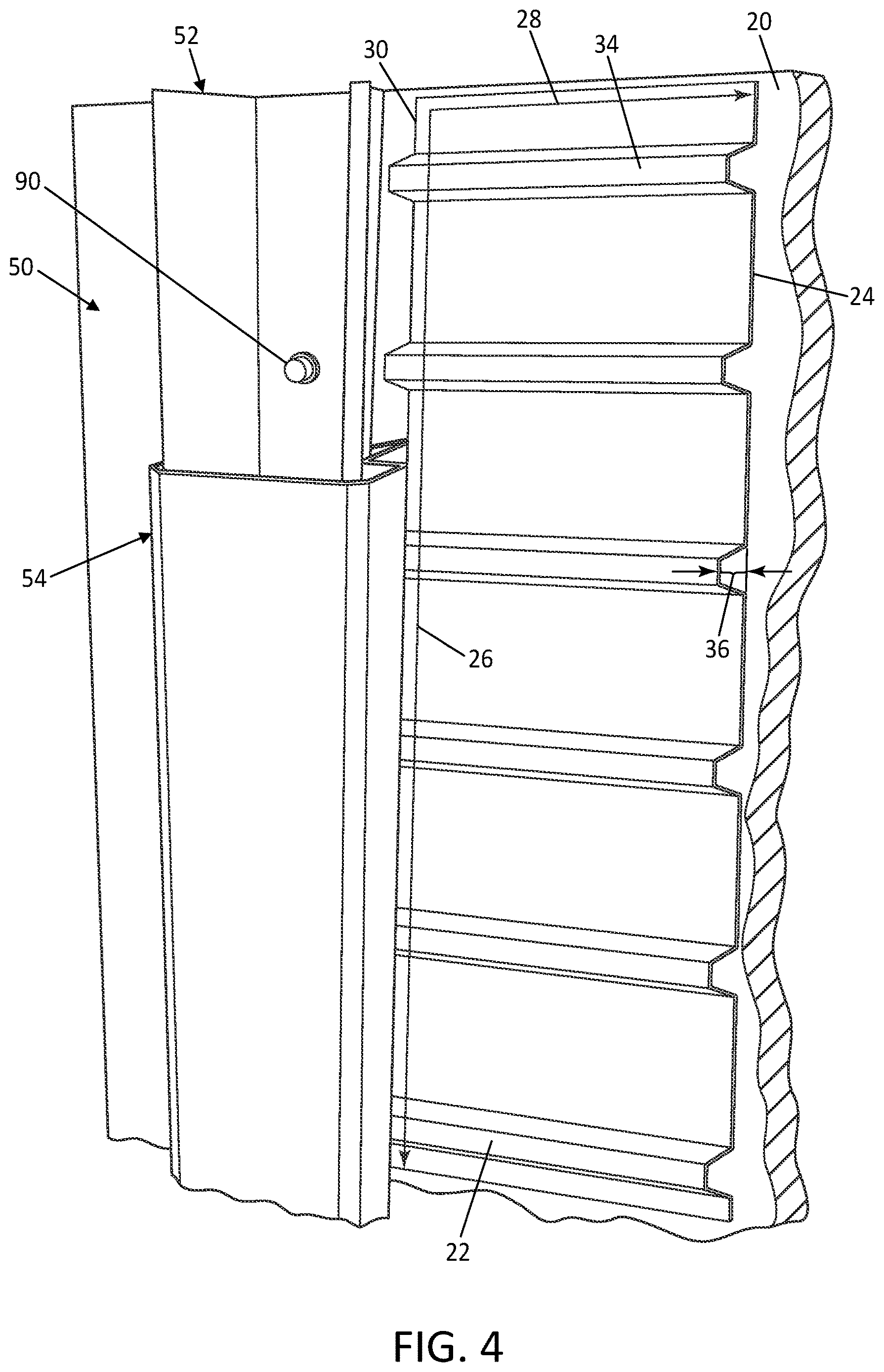 Patent US12618246 Figure 4 – Exterior trim system