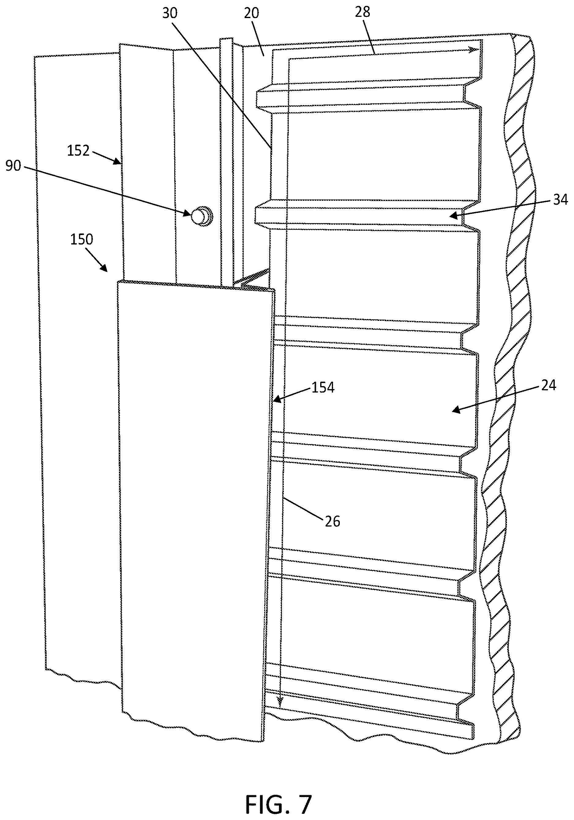 Patent US12618246 Figure 7 – Exterior trim system