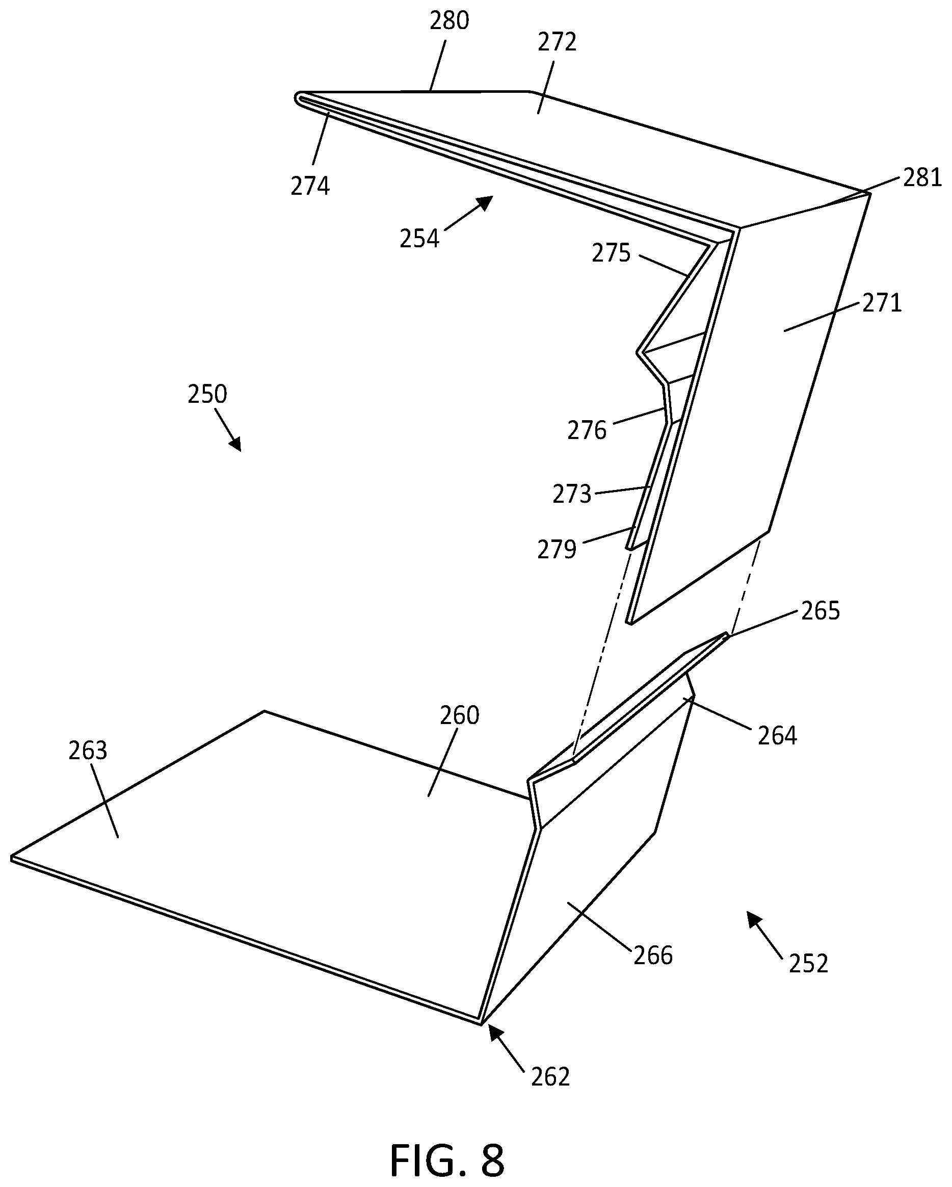 Patent US12618246 Figure 8 – Exterior trim system