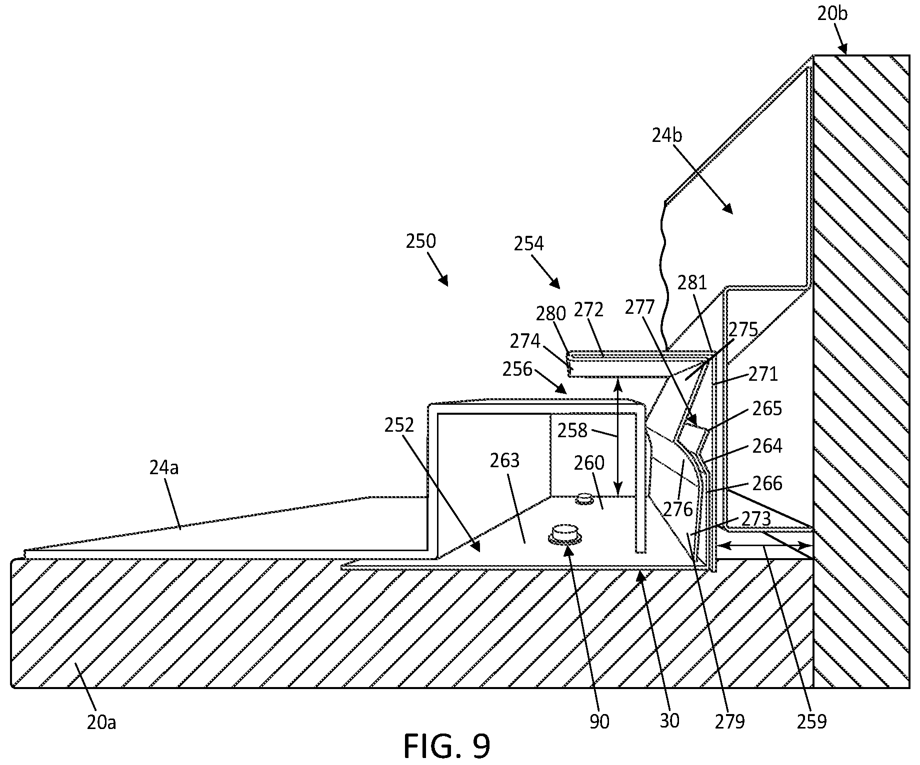 Patent US12618246 Figure 9 – Exterior trim system