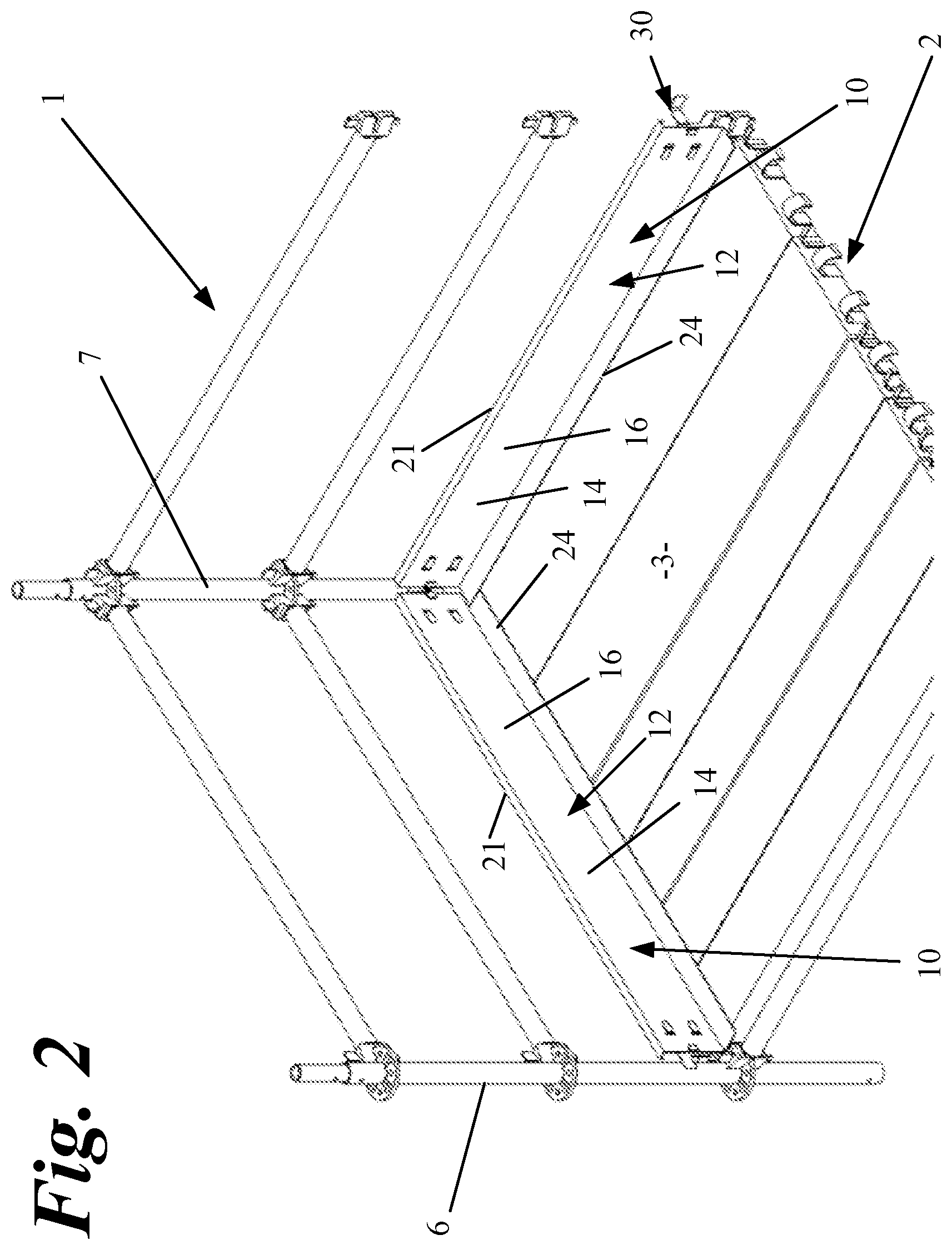 Patent US12618249 Figure 2 – Toe board for scaffolding