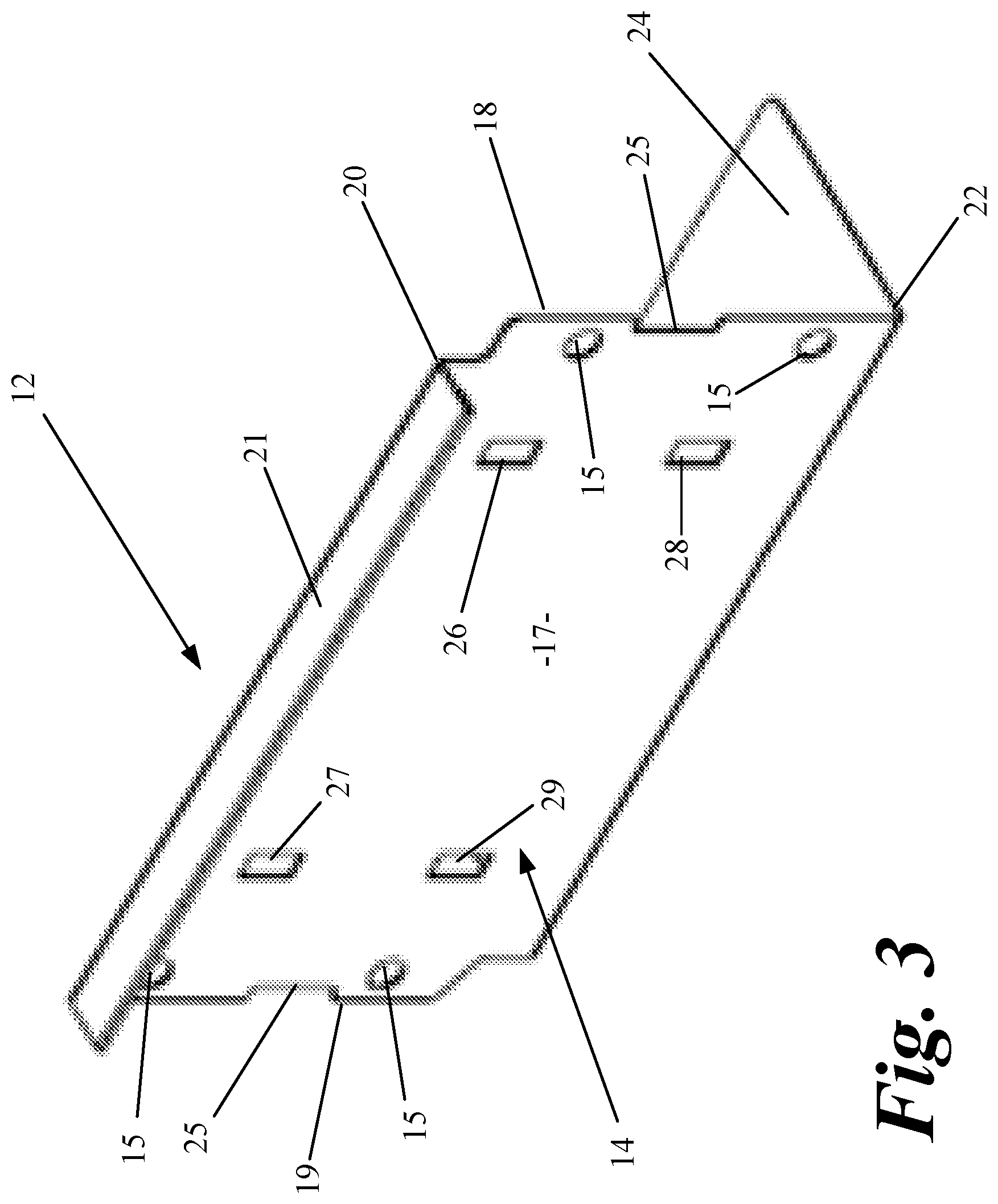 Patent US12618249 Figure 3 – Toe board for scaffolding
