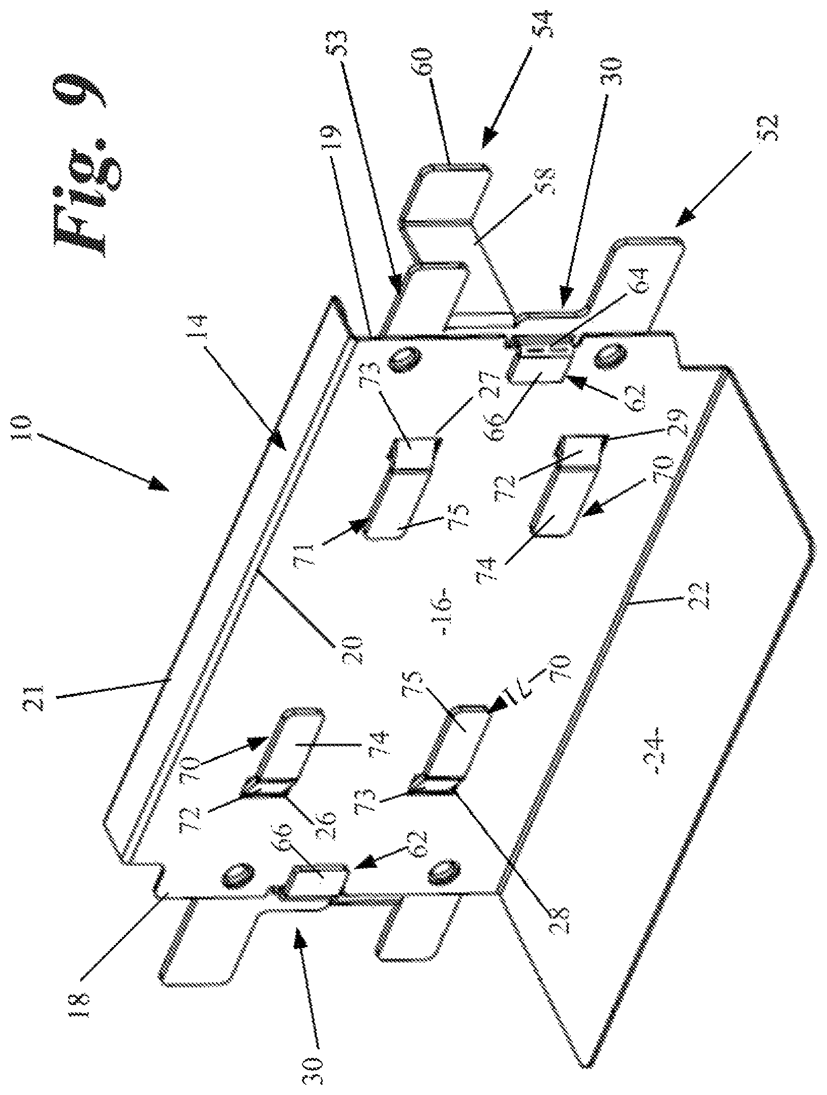 Patent US12618249 Figure 9 – Toe board for scaffolding
