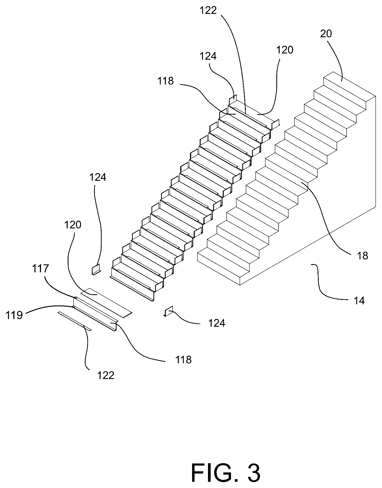 Patent US12618250 Figure 3 – Temporary protective wall partition barrier system for use during construction and demolition
