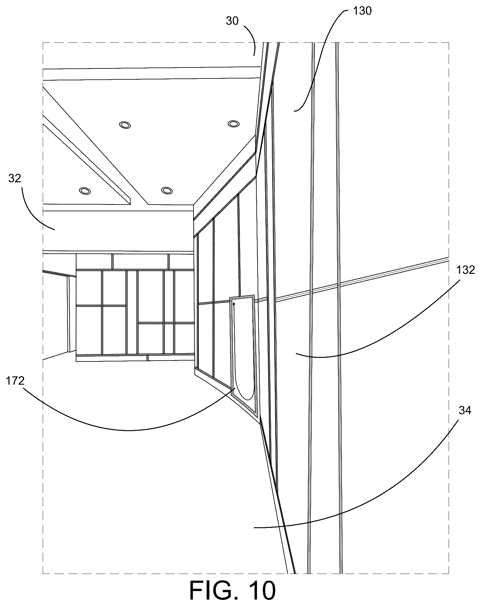 Patent US12618250 Figure 10 – Temporary protective wall partition barrier system for use during construction and demolition