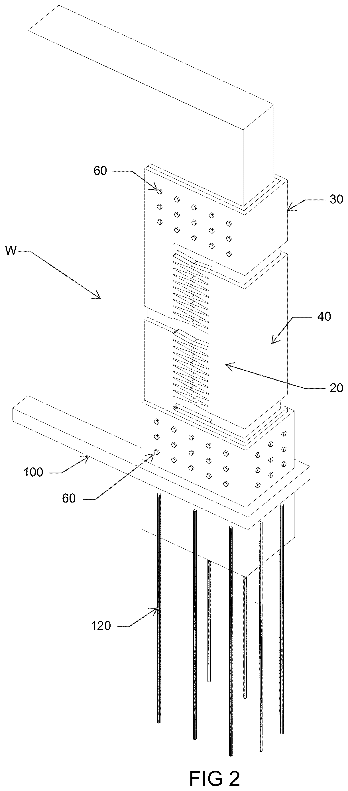 Patent US12618255 Figure 2 – Seismic wall fuse
