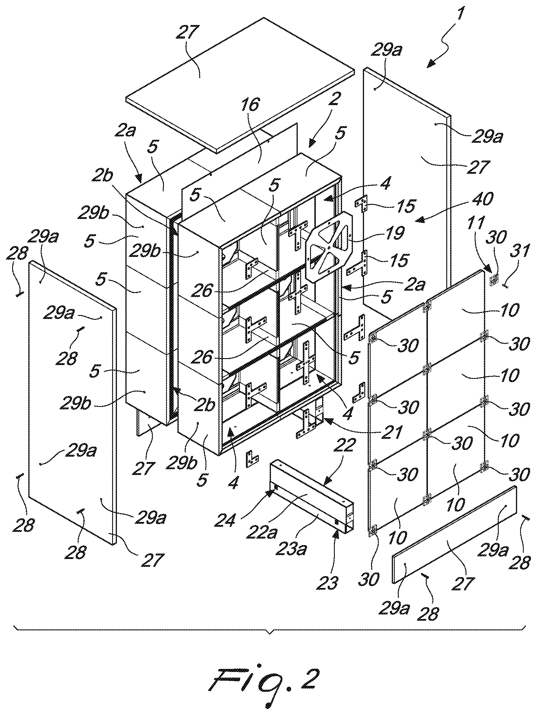Patent US12618257 Figure 2 – Columbarium for containing funerary objects