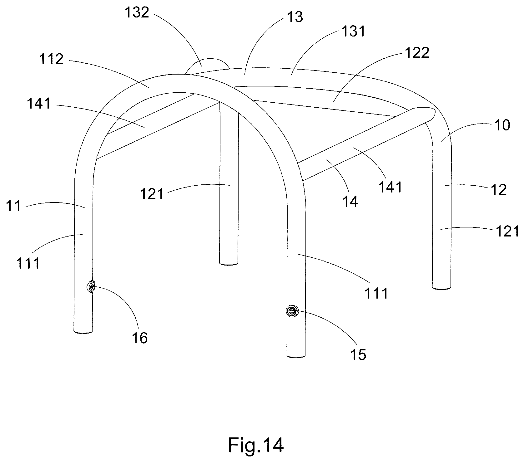 Patent US12618258 Figure 14 – Easy setup camping tent