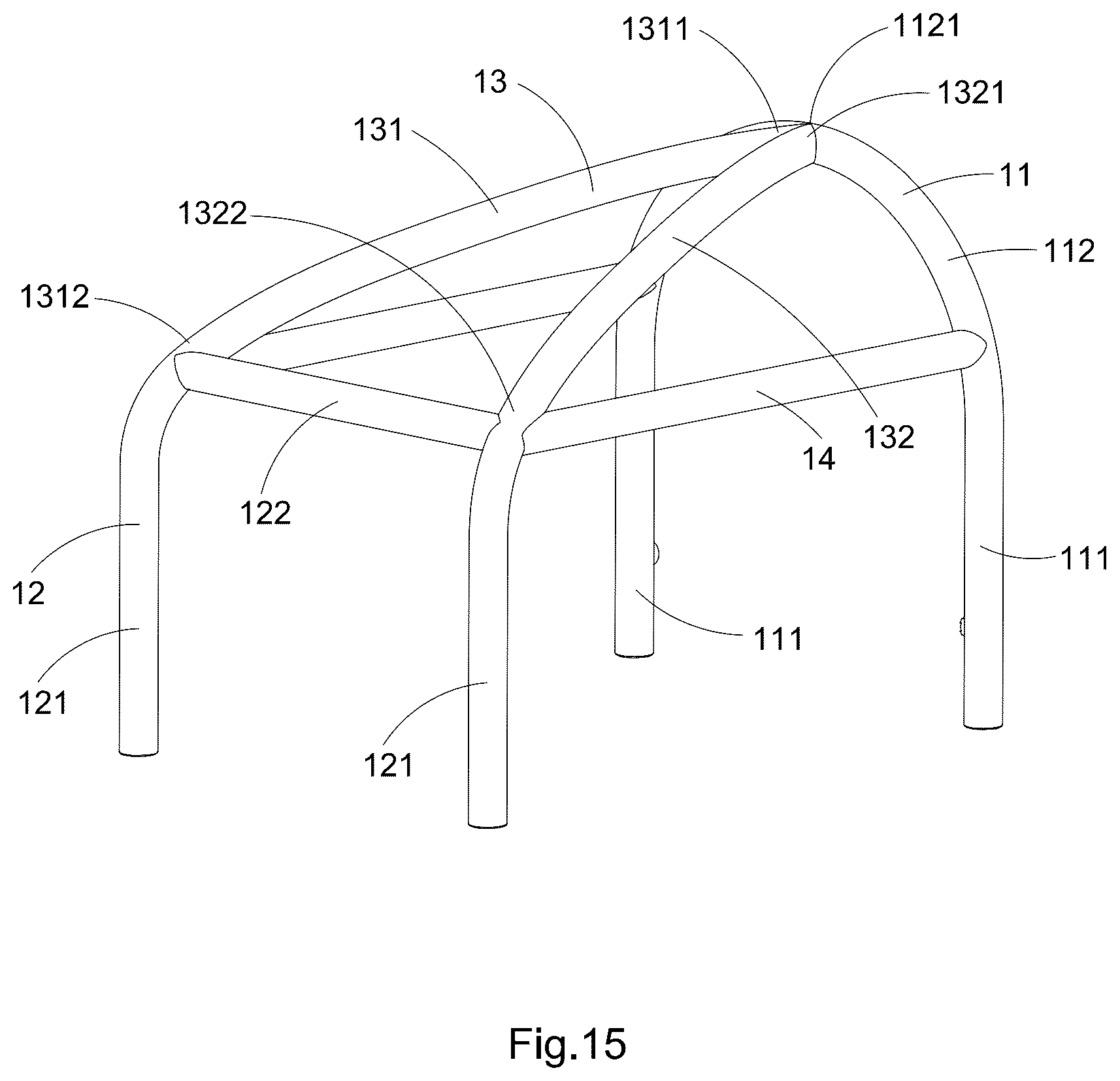 Patent US12618258 Figure 15 – Easy setup camping tent