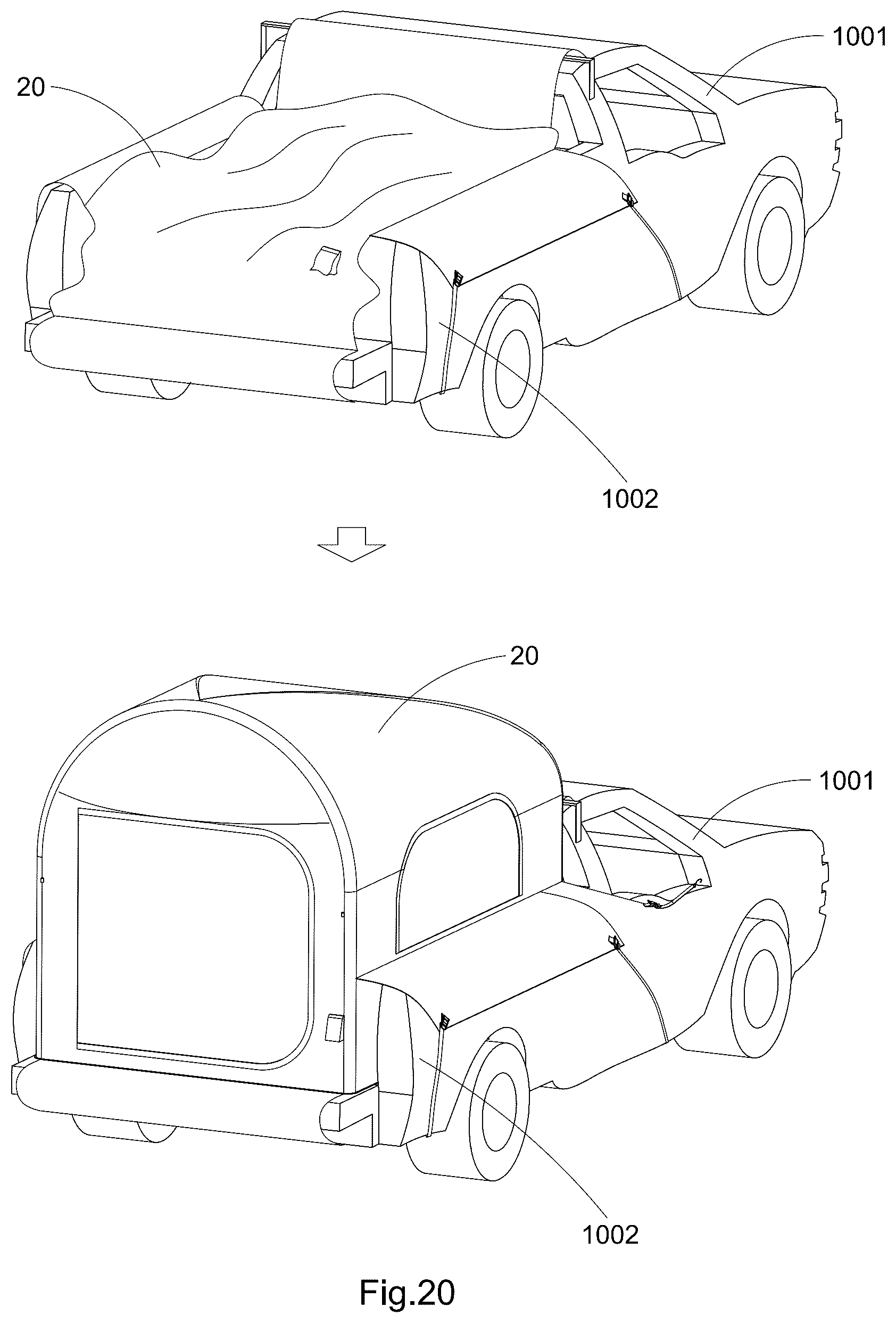 Patent US12618258 Figure 20 – Easy setup camping tent