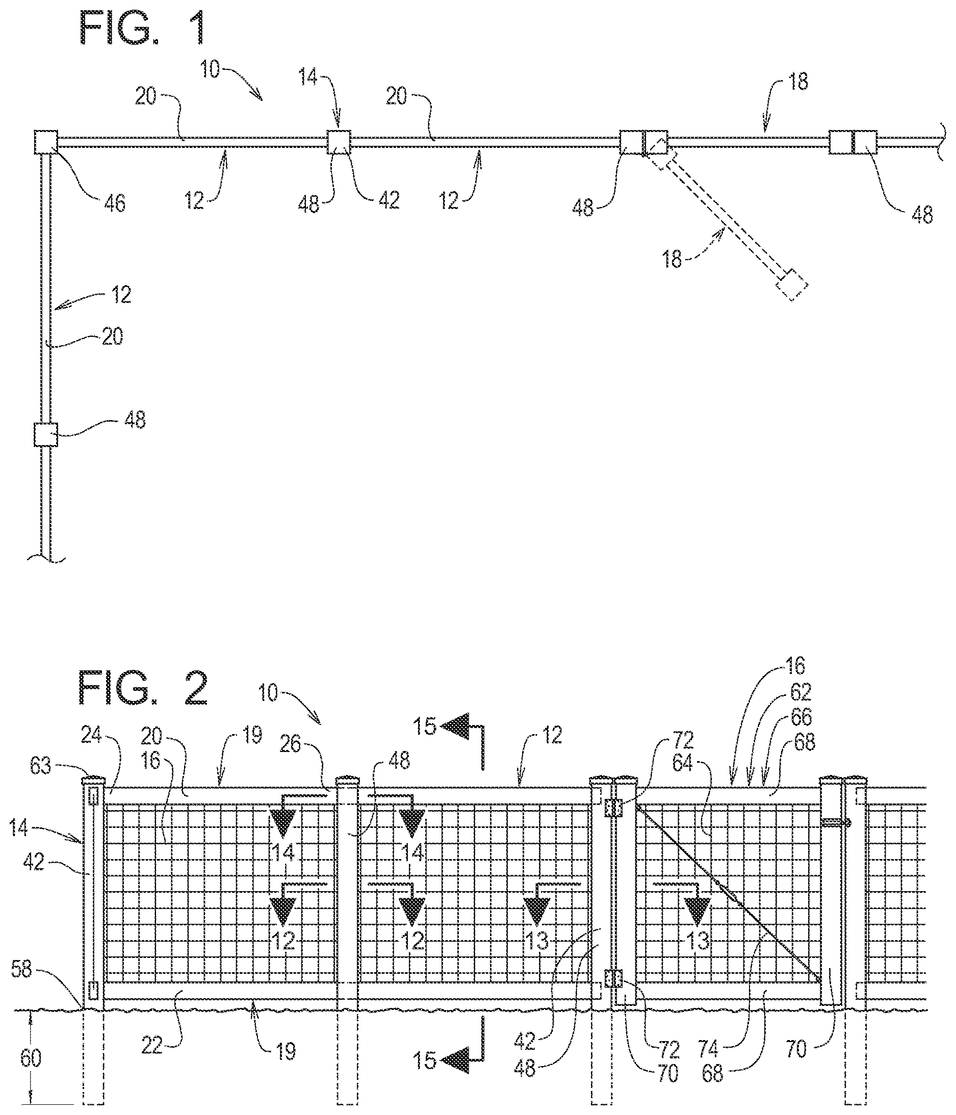 Patent US12618260 Figure 1 – Fence and gate systems and methods for use