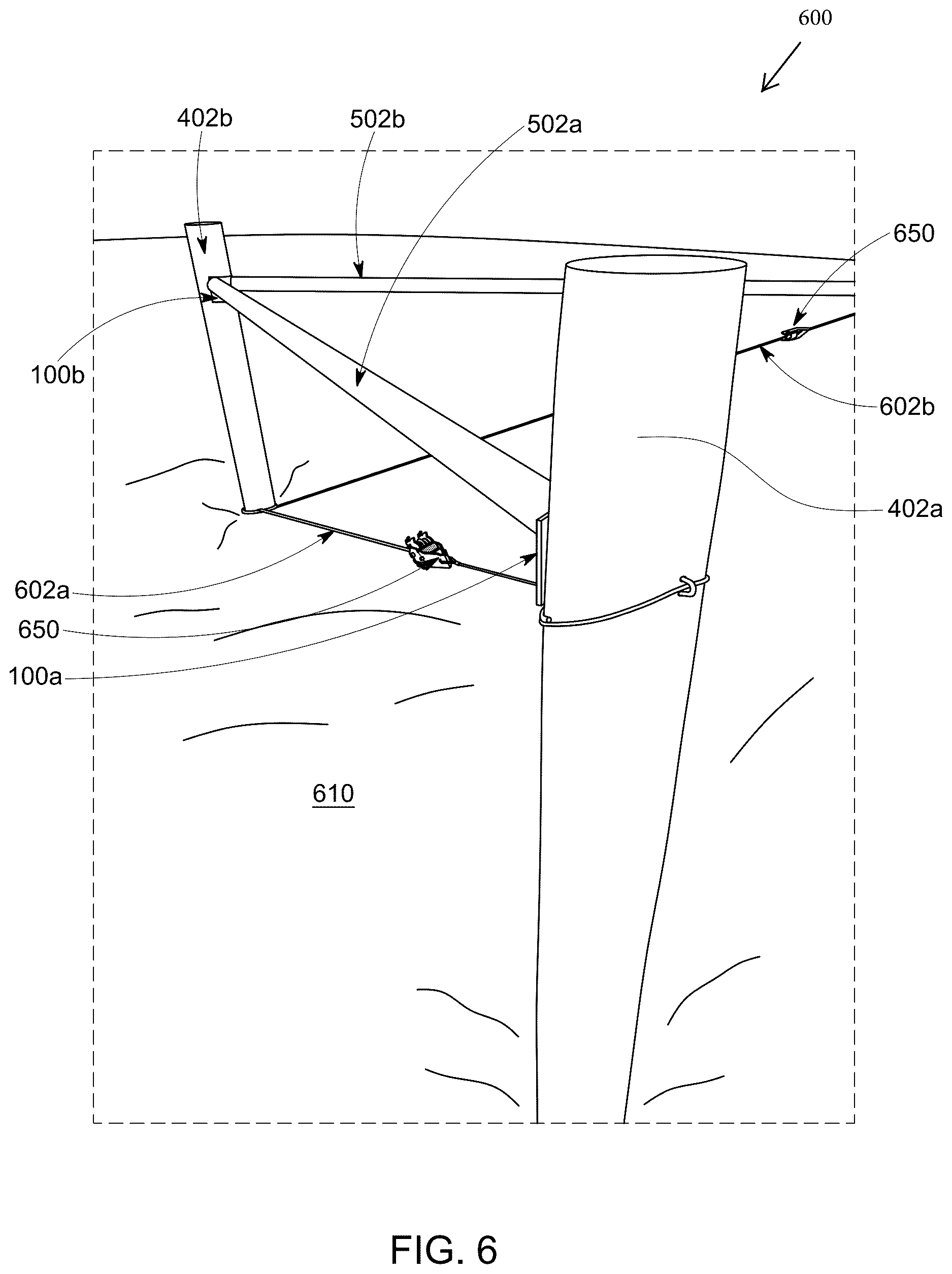 Patent US12618263 Figure 7 – High tensile fence bracing system and attachment bracket devices