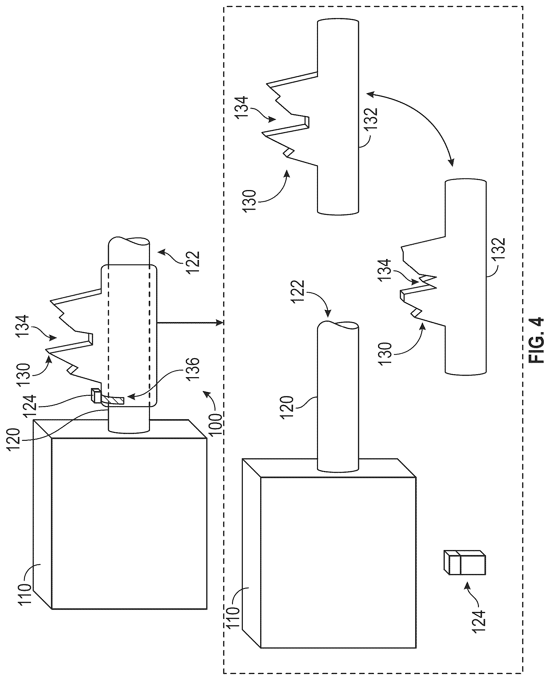Patent US12618266 Figure 4 – Locking mechanism and rotating key