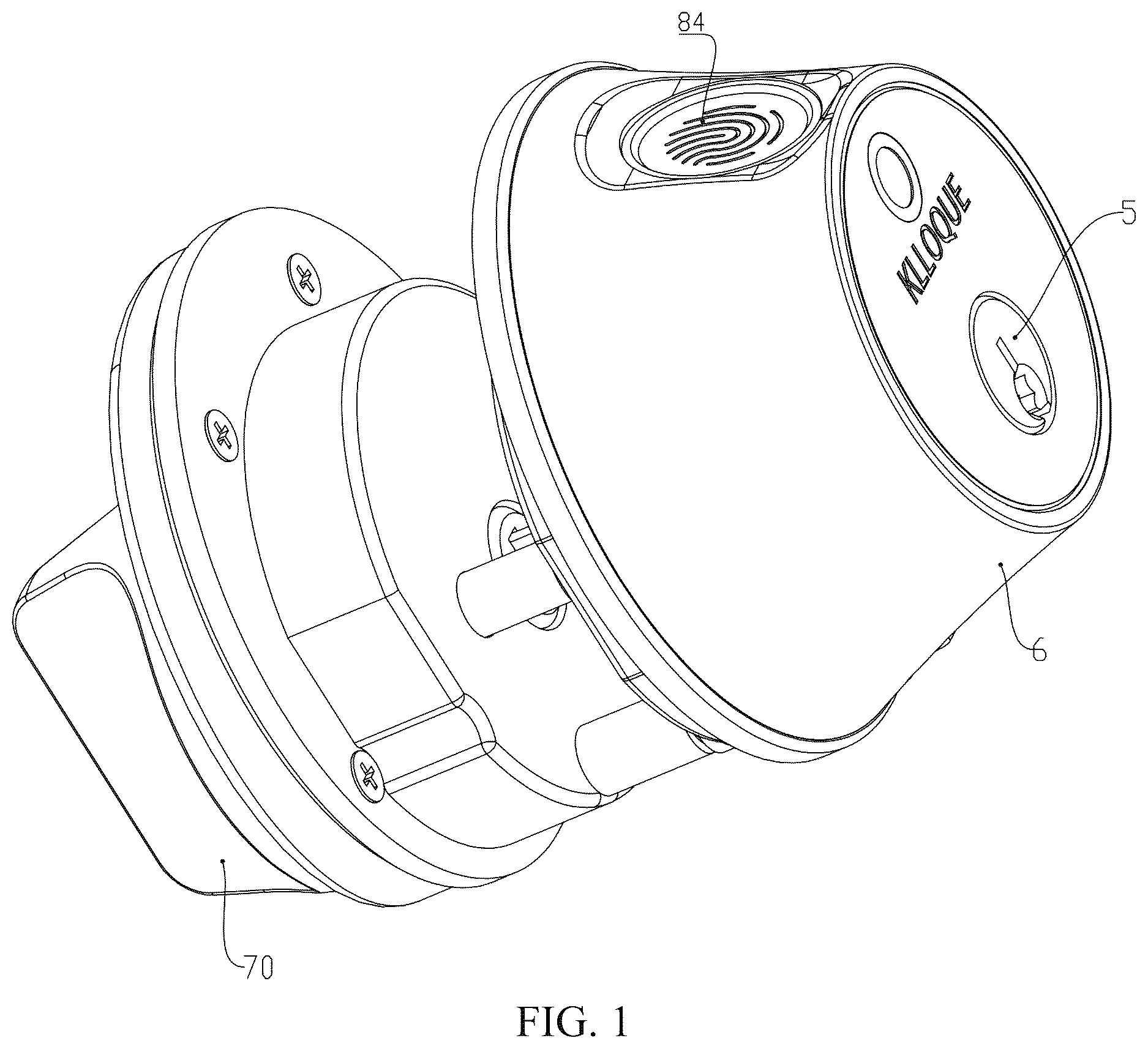 Patent US12618268 Figure 1 – Door lock with both manual and electric unlocking functions