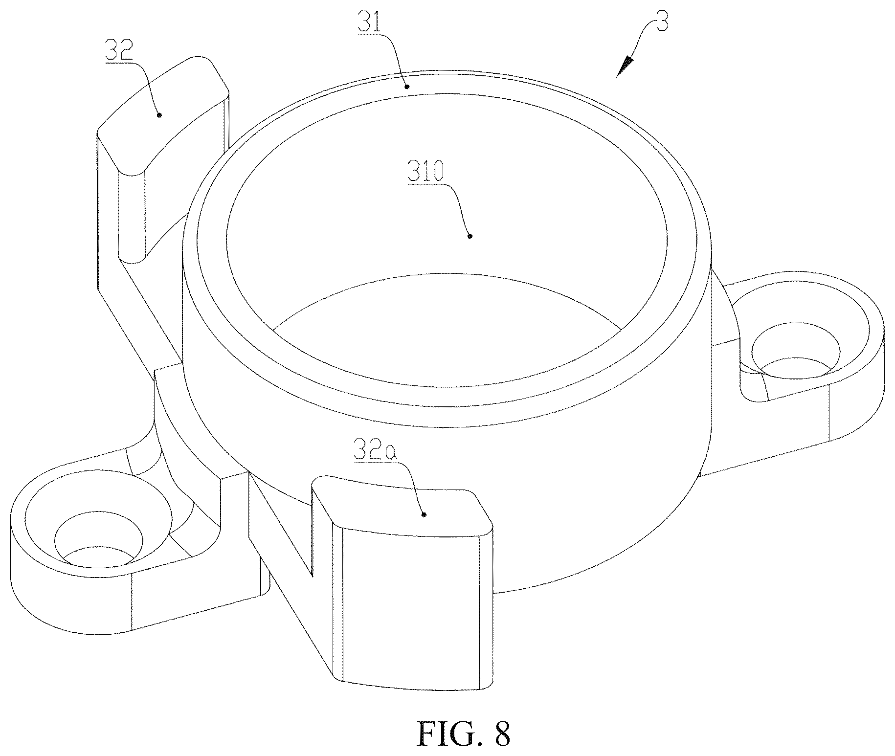 Patent US12618268 Figure 8 – Door lock with both manual and electric unlocking functions