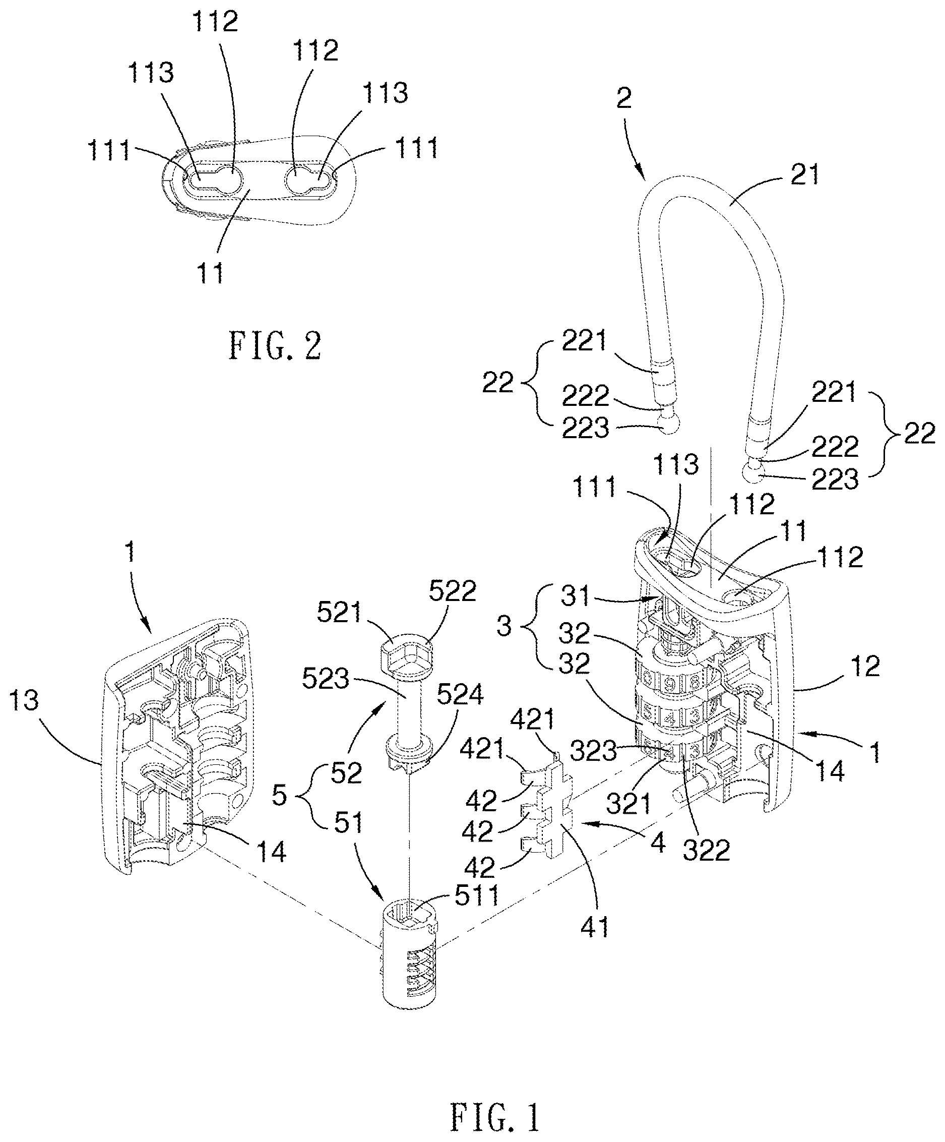 Patent US12618269 Figure 1 – Cable lock