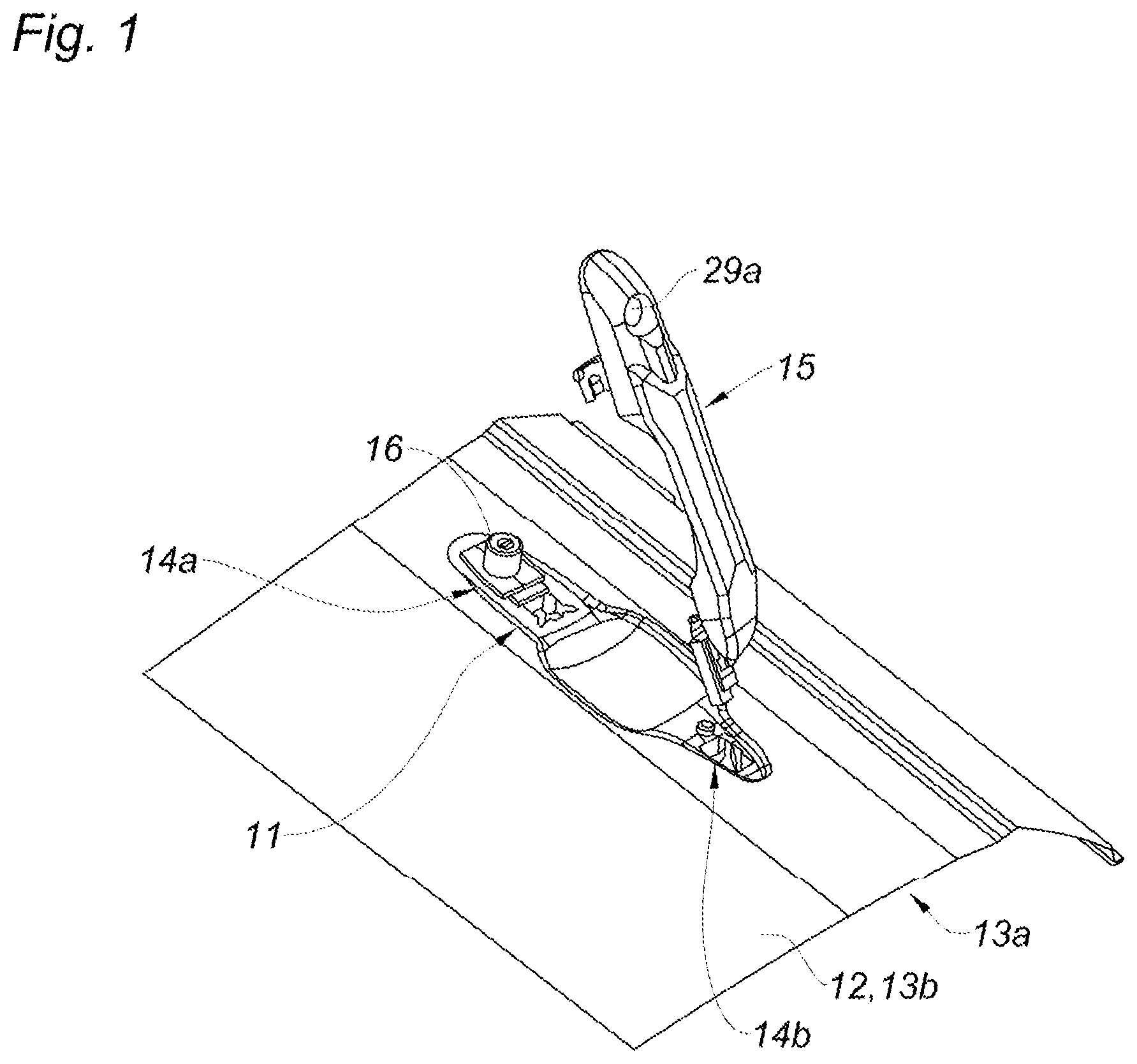 Patent US12618270 Figure 1 – Door handle apparatus