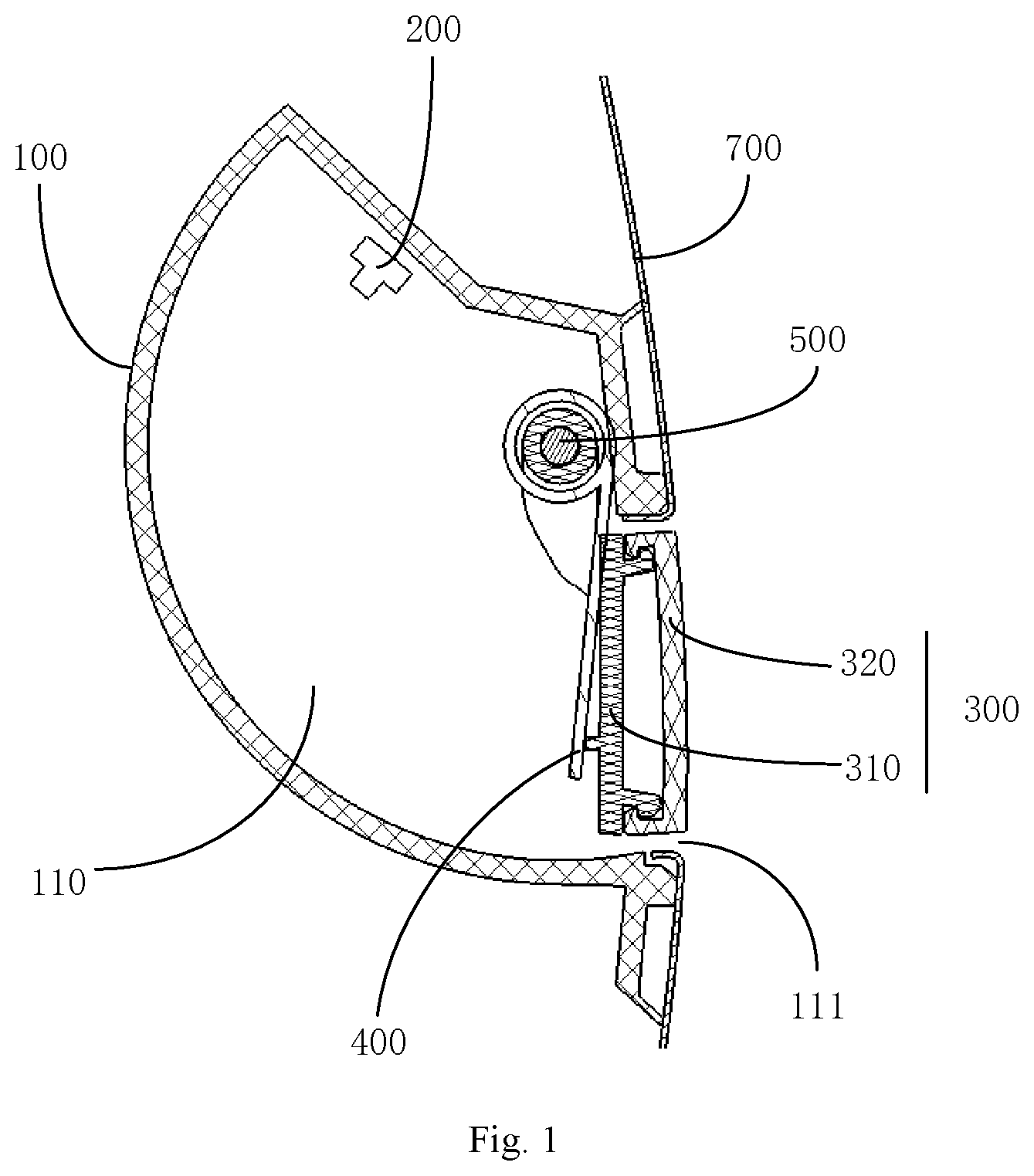 Patent US12618272 Figure 1 – Hidden door handle, vehicle door and vehicle