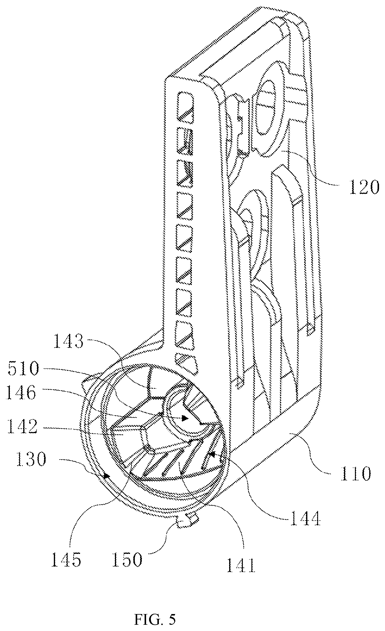 Patent US12618274 Figure 4 – Hinge assembly and opening and closing device
