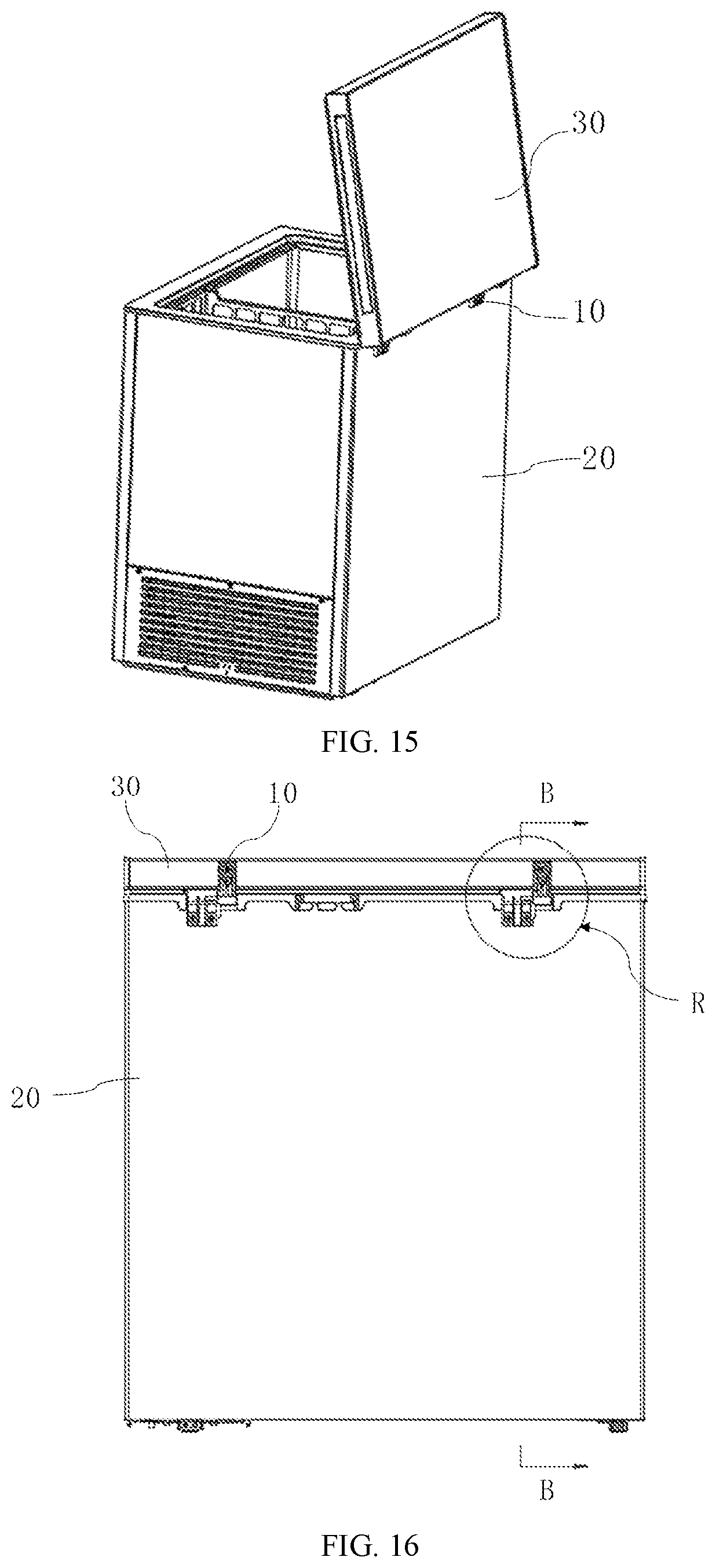 Patent US12618274 Figure 12 – Hinge assembly and opening and closing device