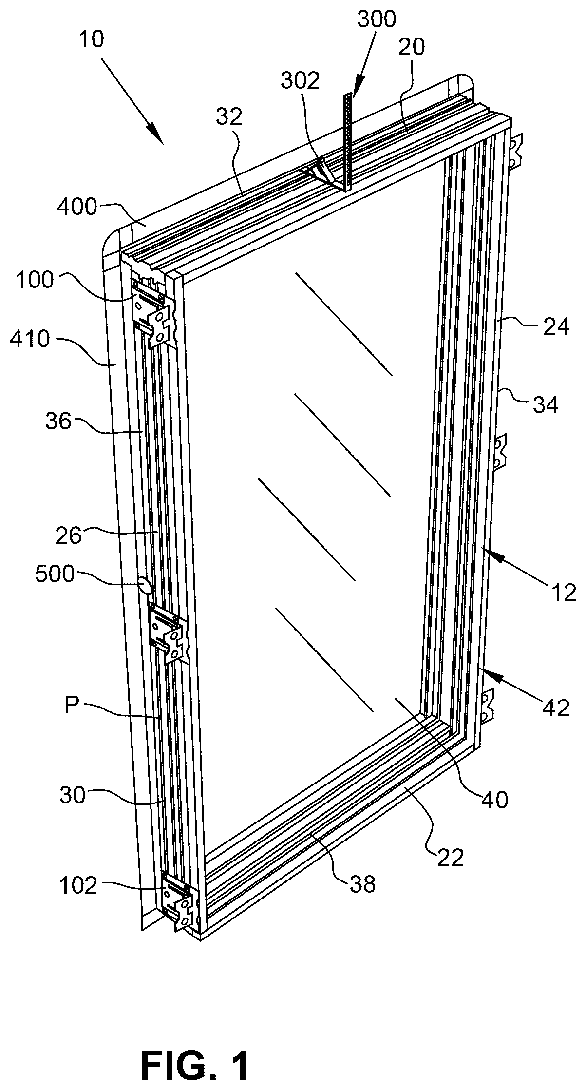 Patent US12618283 Figure 1 – Fenestration unit with interior installation features and associated systems and methods