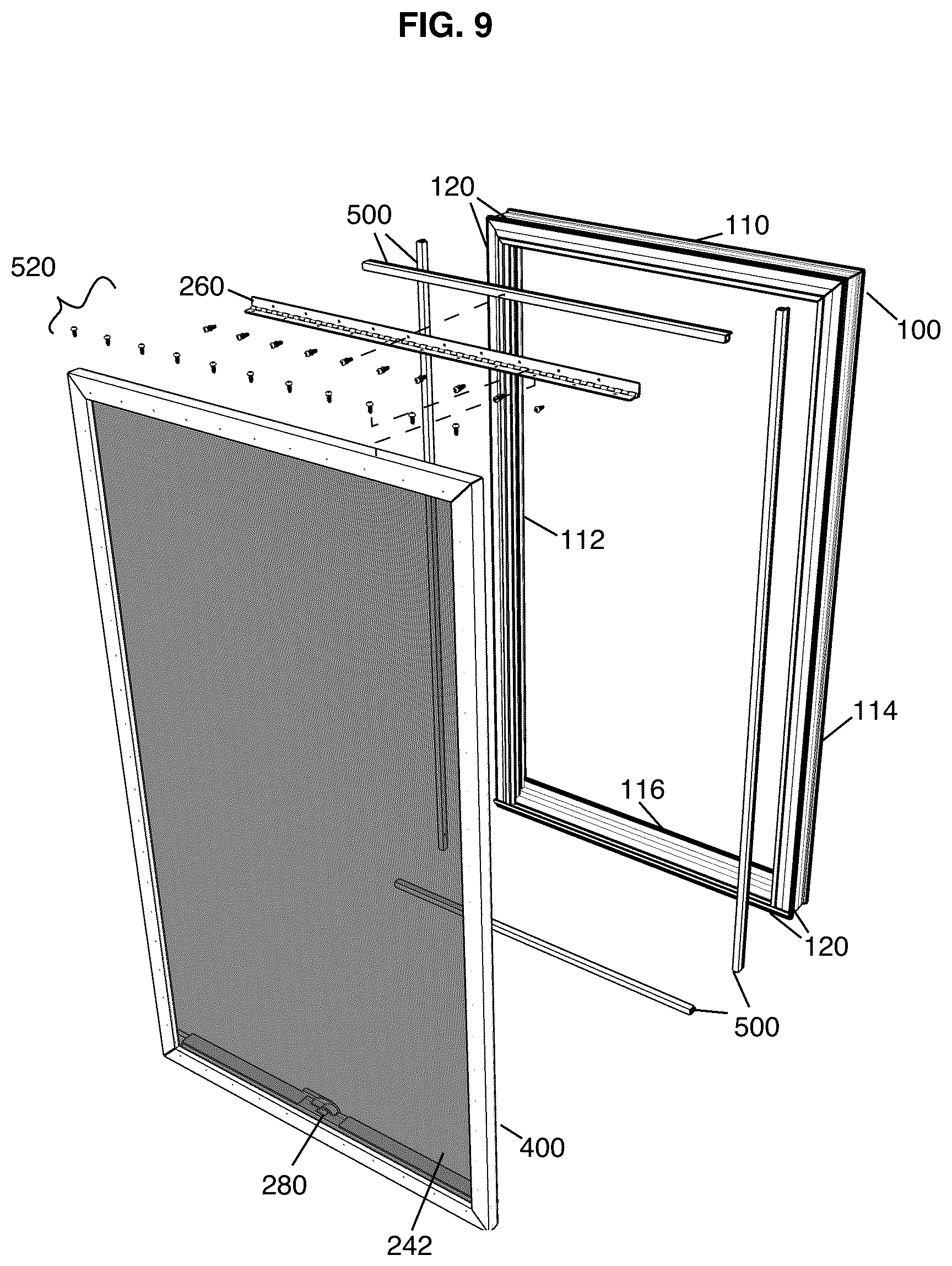 Patent US12618287 Figure 9 – Security screen mounting system and method therefor