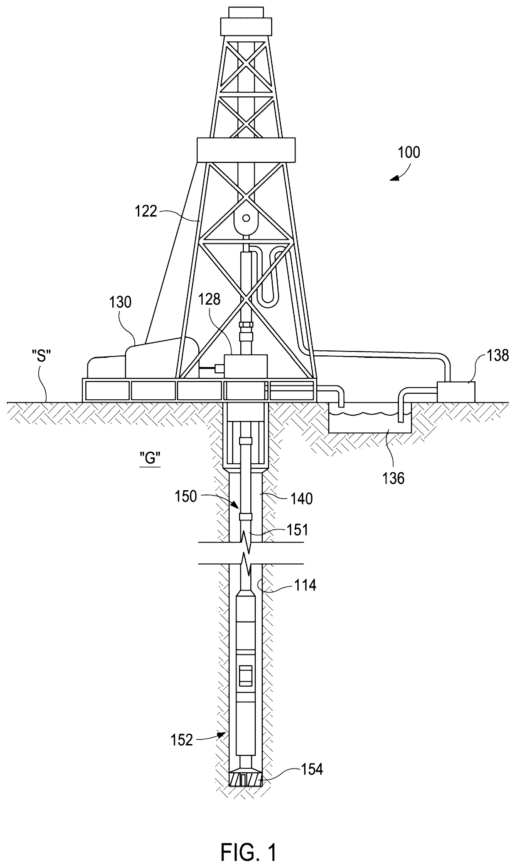 Patent US12618288 Figure 1 – Bottom hole assembly for rotary drilling