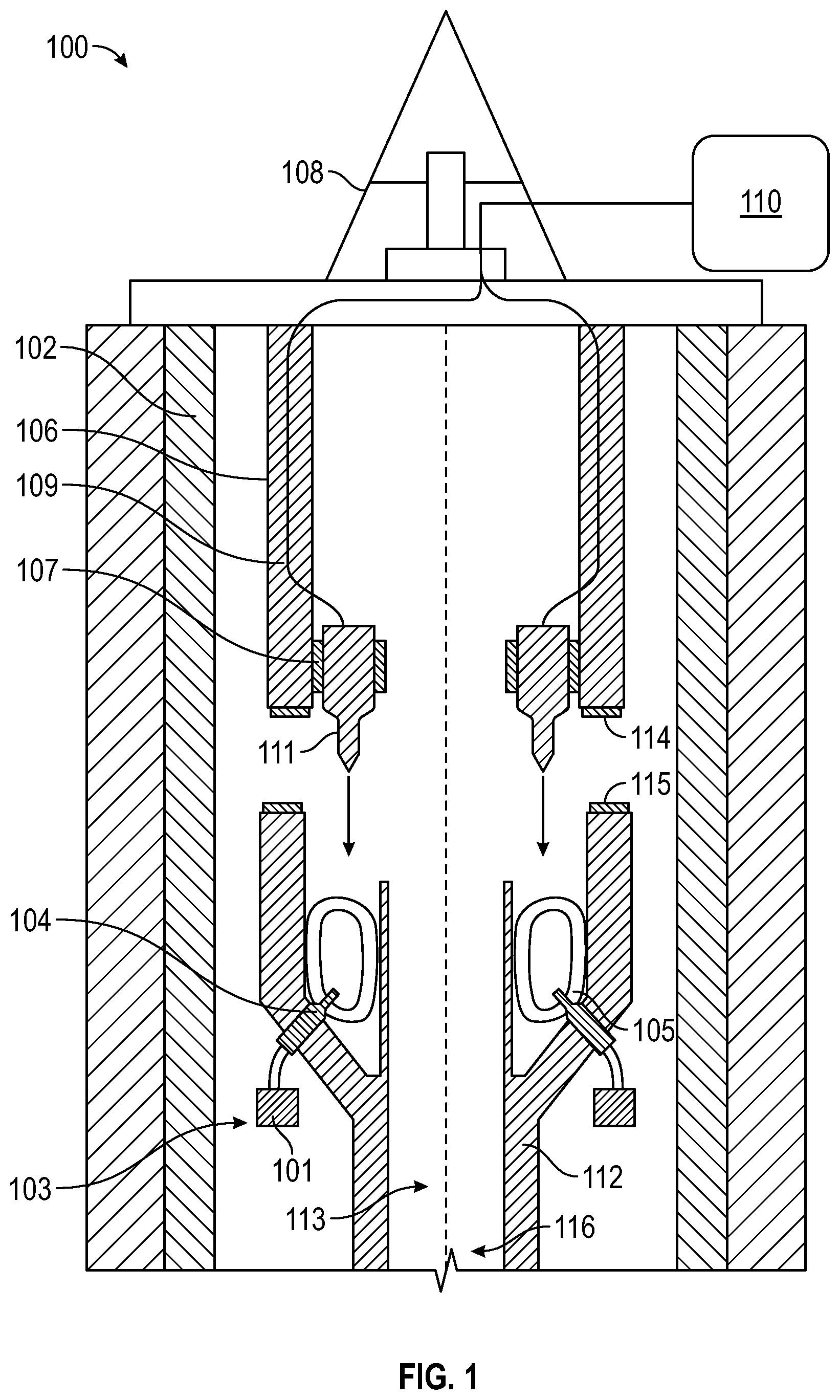 Patent US12618294 Figure 1 – Wet connect method which includes stabbing the innermost layer of a conformal multilayer soft shell apparatus containing conductive material