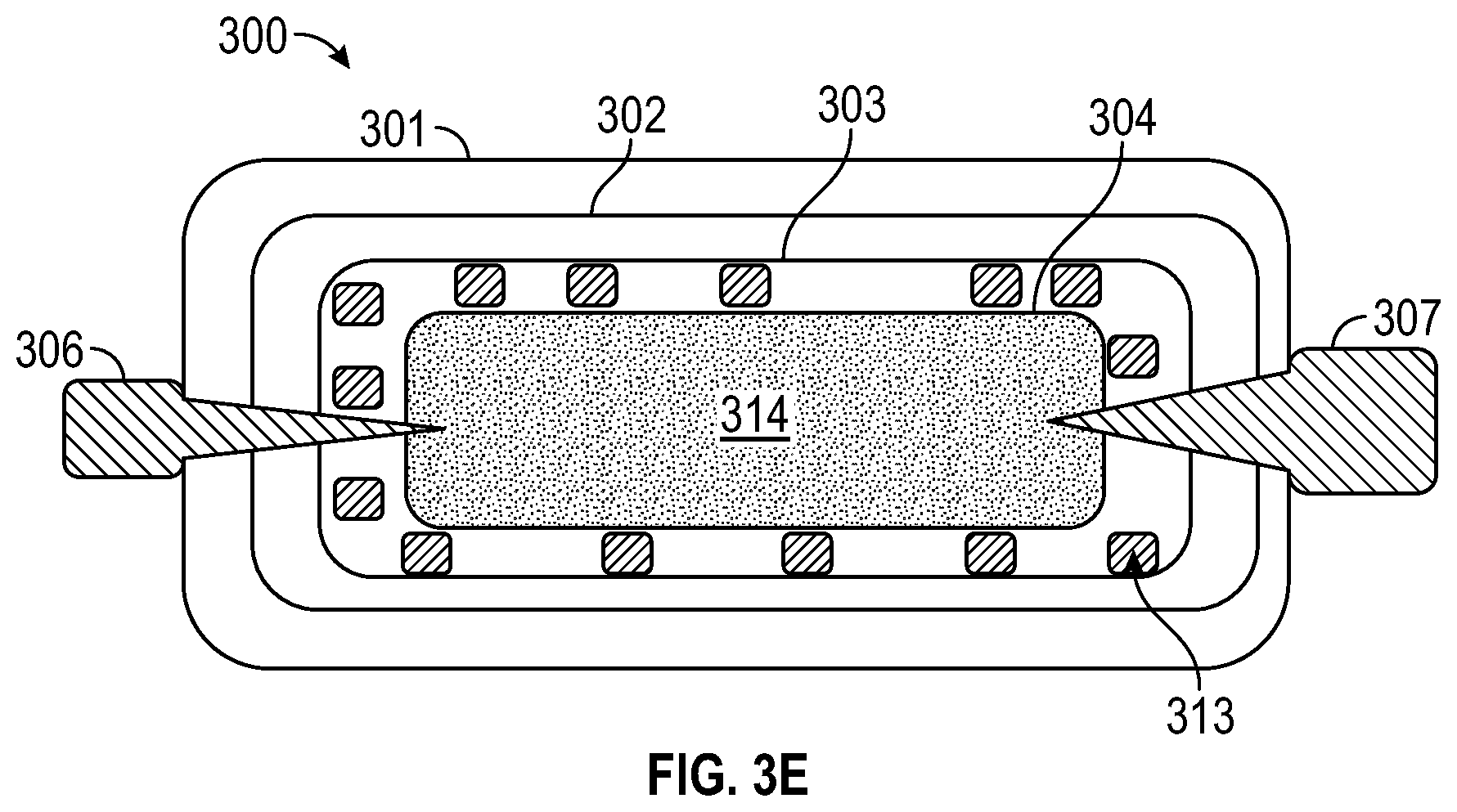 Patent US12618294 Figure 5 – Wet connect method which includes stabbing the innermost layer of a conformal multilayer soft shell apparatus containing conductive material