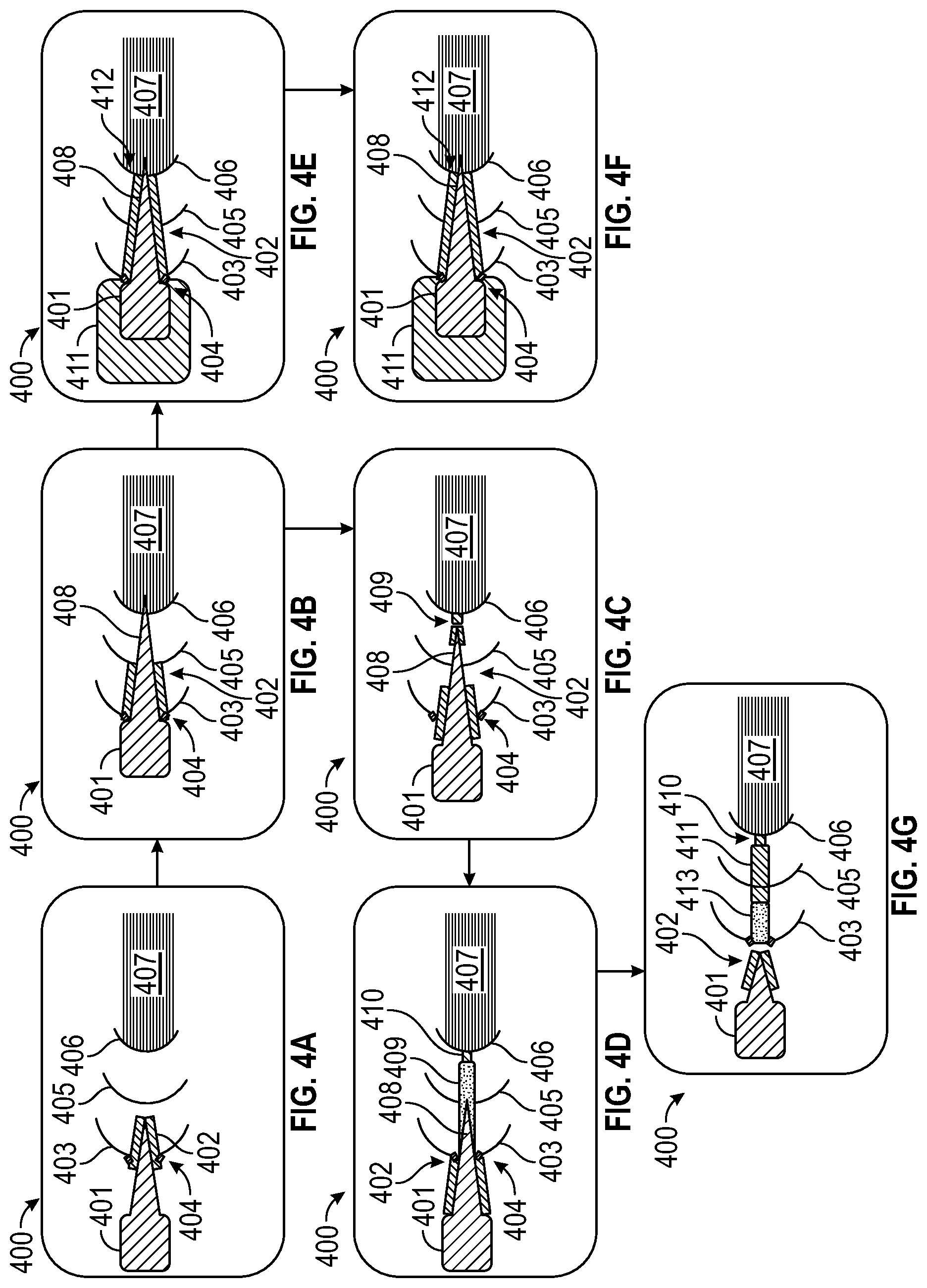 Patent US12618294 Figure 6 – Wet connect method which includes stabbing the innermost layer of a conformal multilayer soft shell apparatus containing conductive material