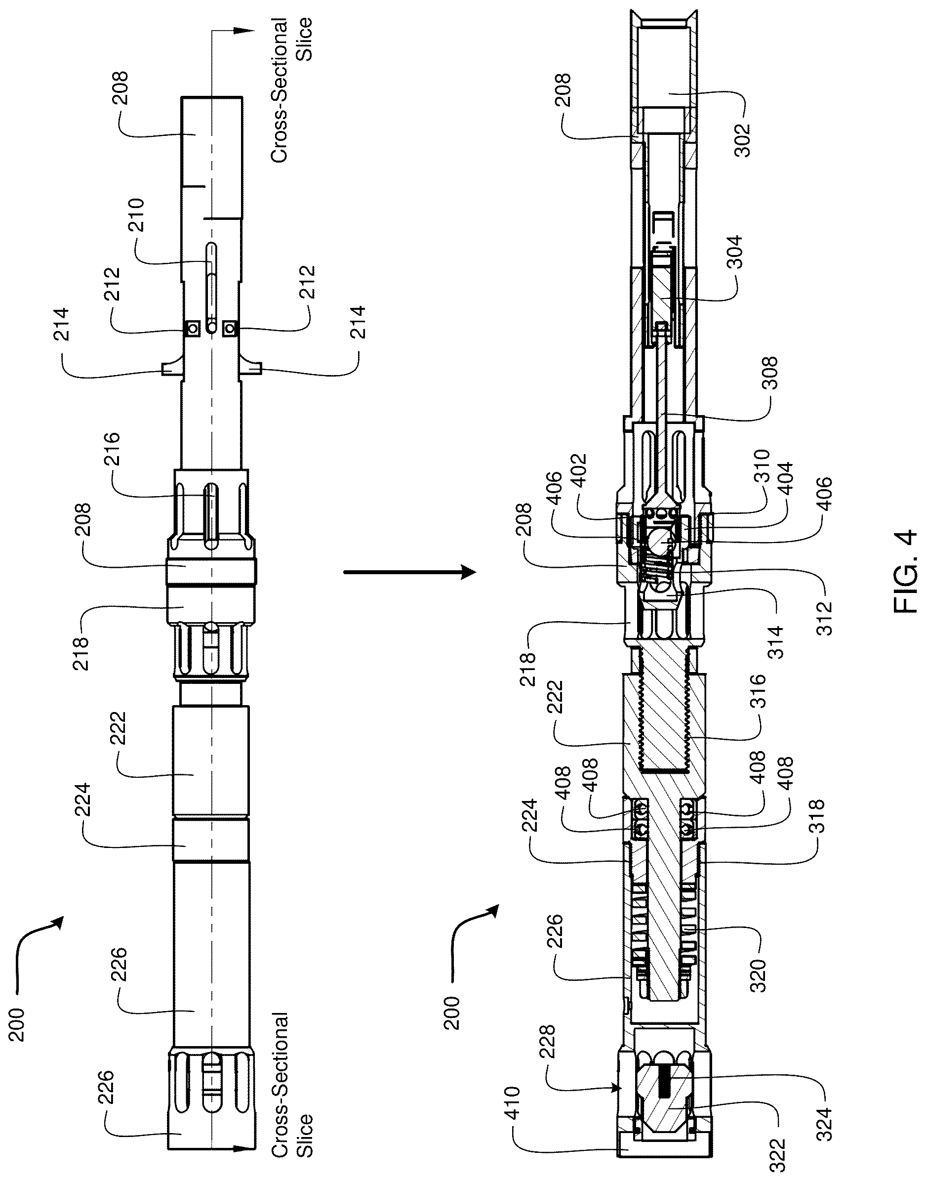 Patent US12618295 Figure 4 – Drilling head assembly with spring loaded latching system