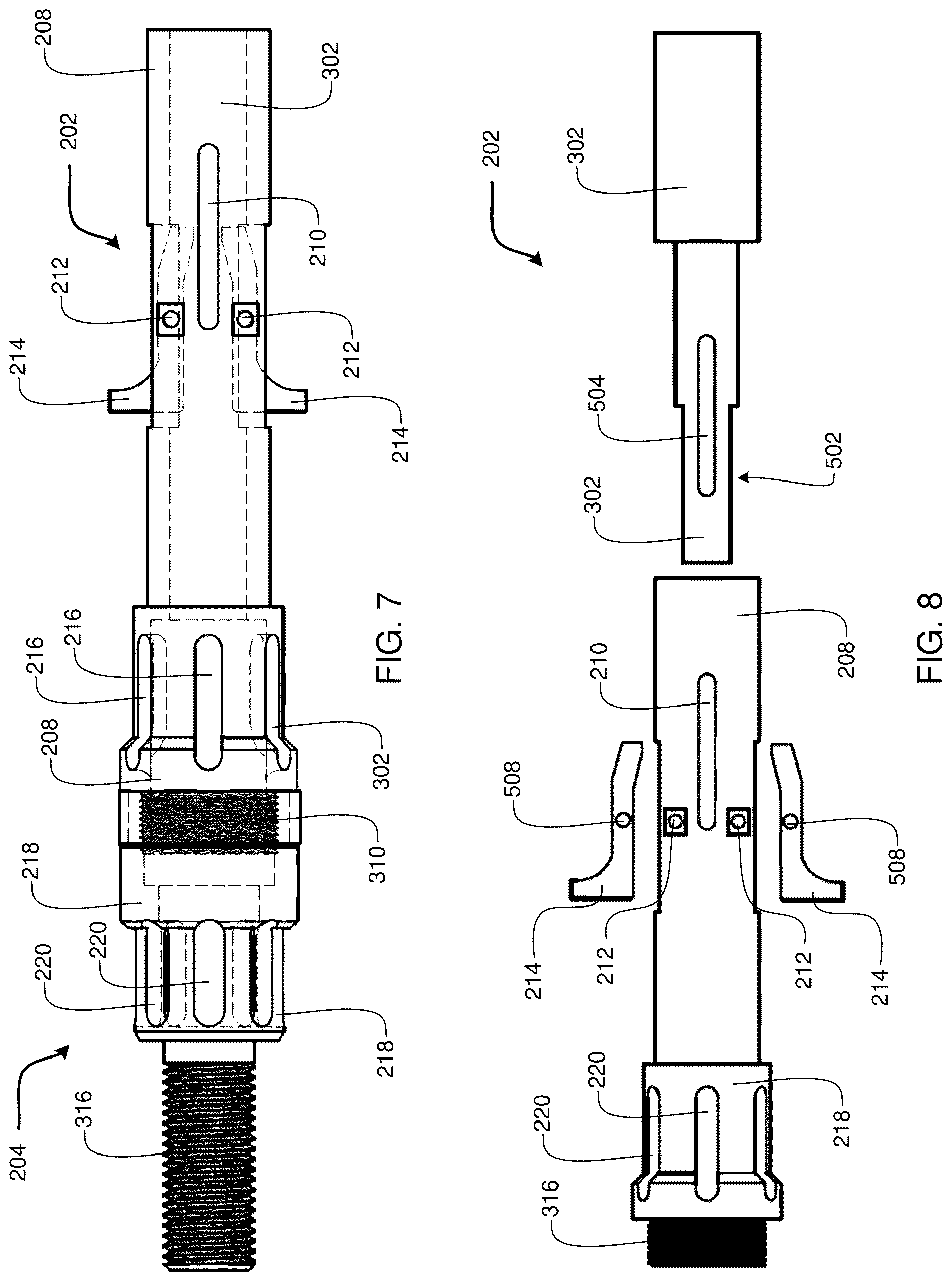 Patent US12618295 Figure 7 – Drilling head assembly with spring loaded latching system