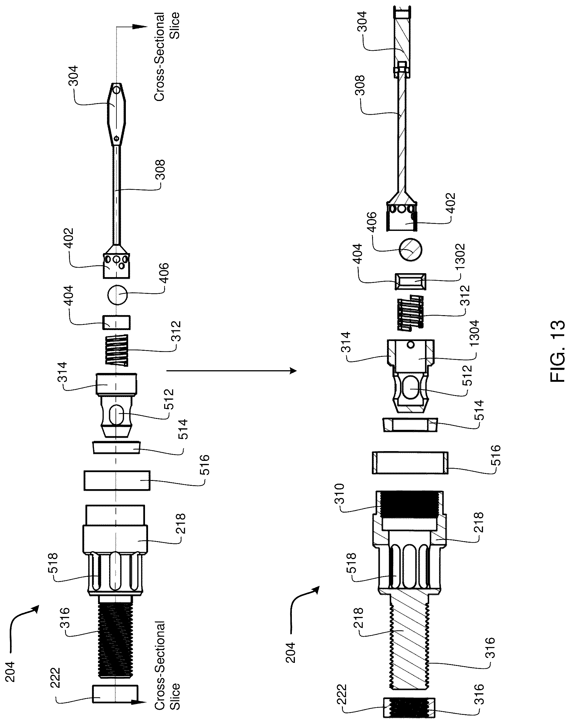 Patent US12618295 Figure 11 – Drilling head assembly with spring loaded latching system