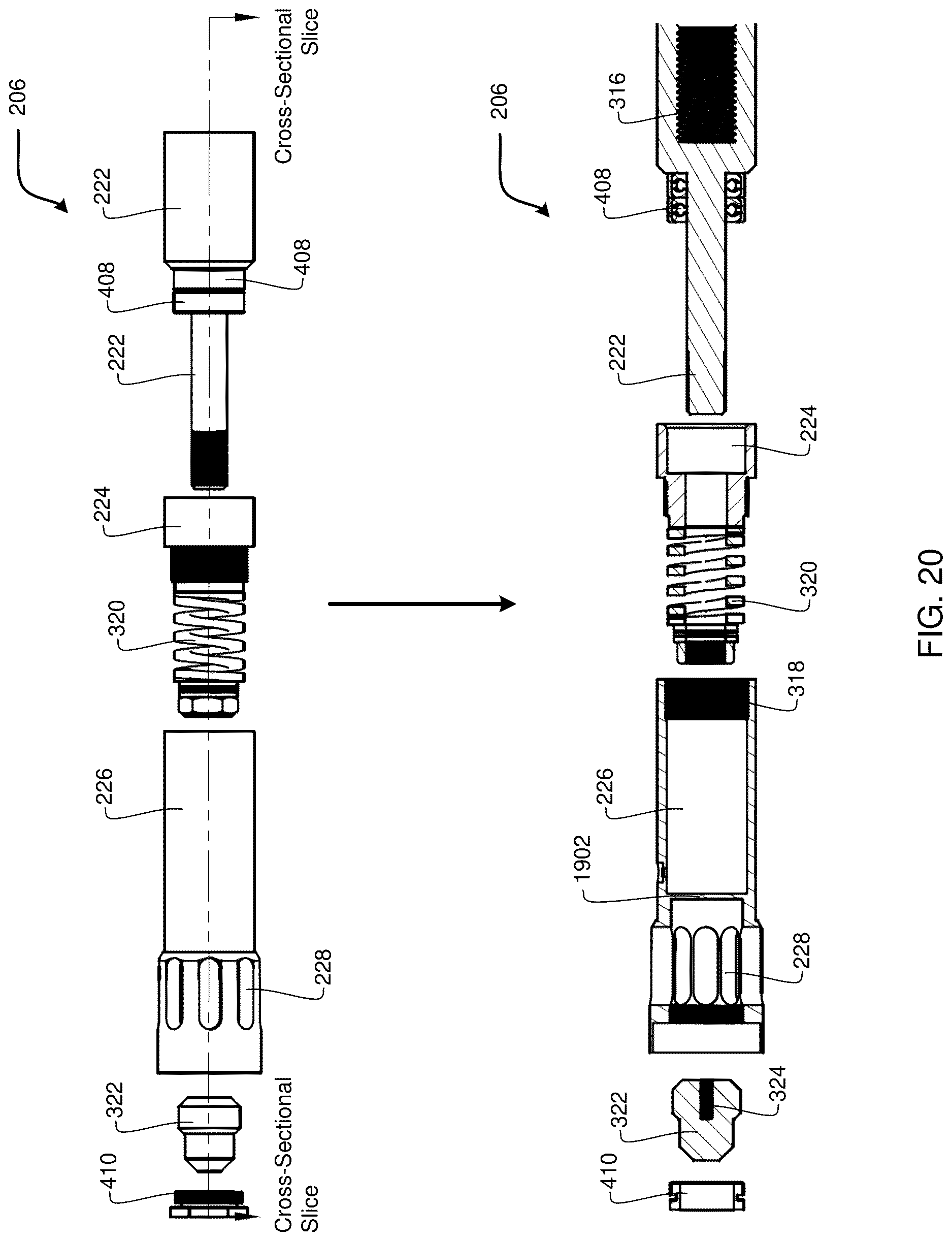 Patent US12618295 Figure 16 – Drilling head assembly with spring loaded latching system