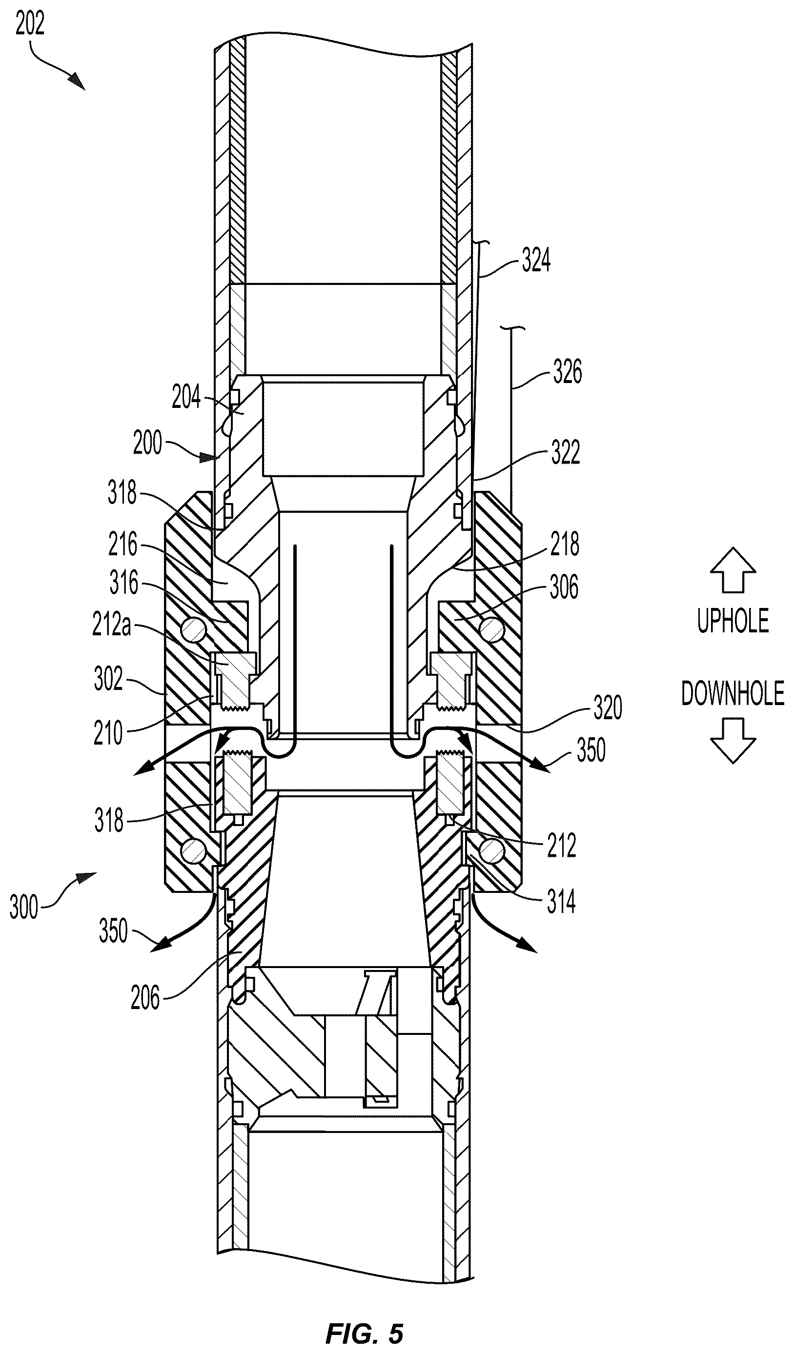 Patent US12618296 Figure 5 – Preventing loss of hydrocarbon well conveyance string upon unintended connector decoupling