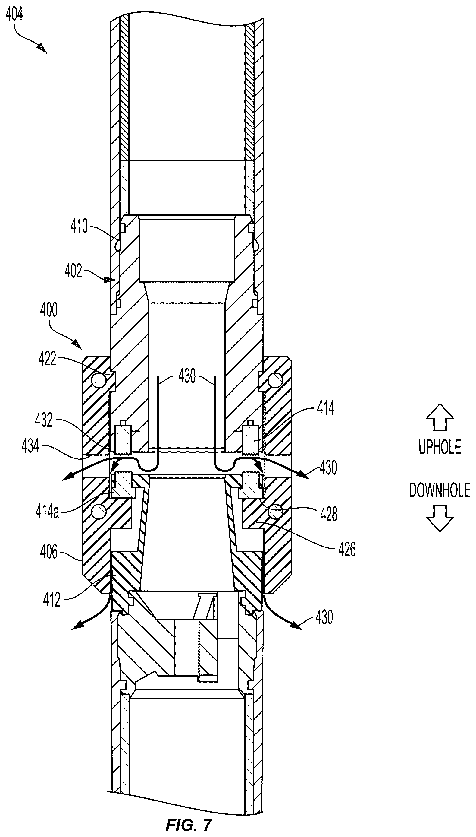 Patent US12618296 Figure 7 – Preventing loss of hydrocarbon well conveyance string upon unintended connector decoupling